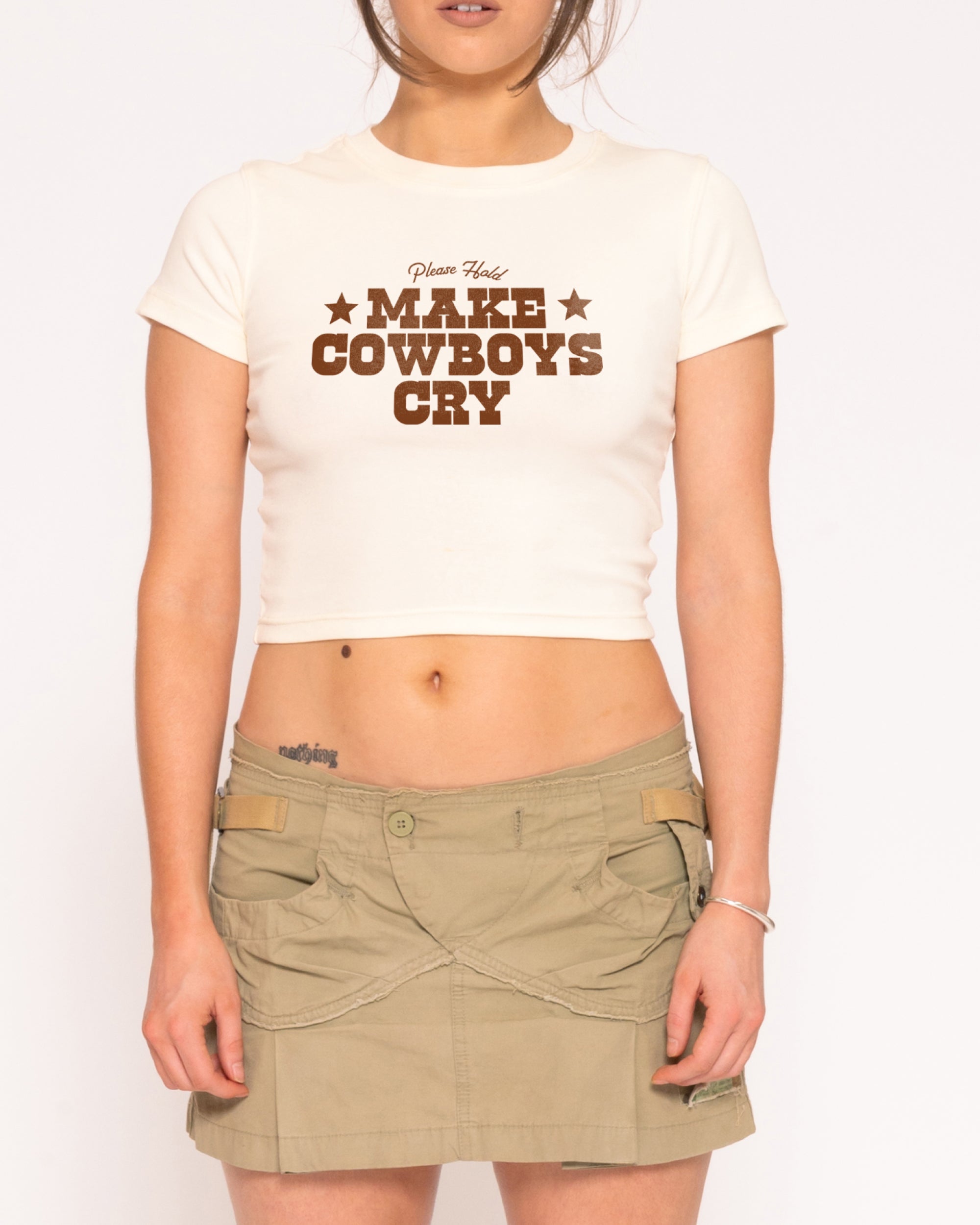 Make Cowboys Cry Natural Baby Tee