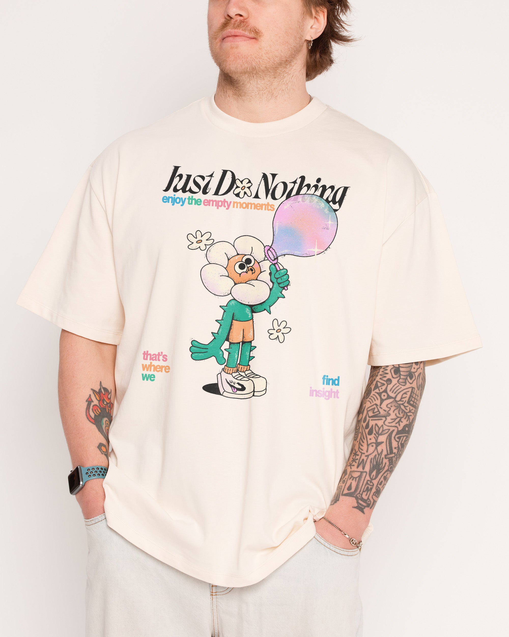 Just Do Nothing Natural Oversized Tee