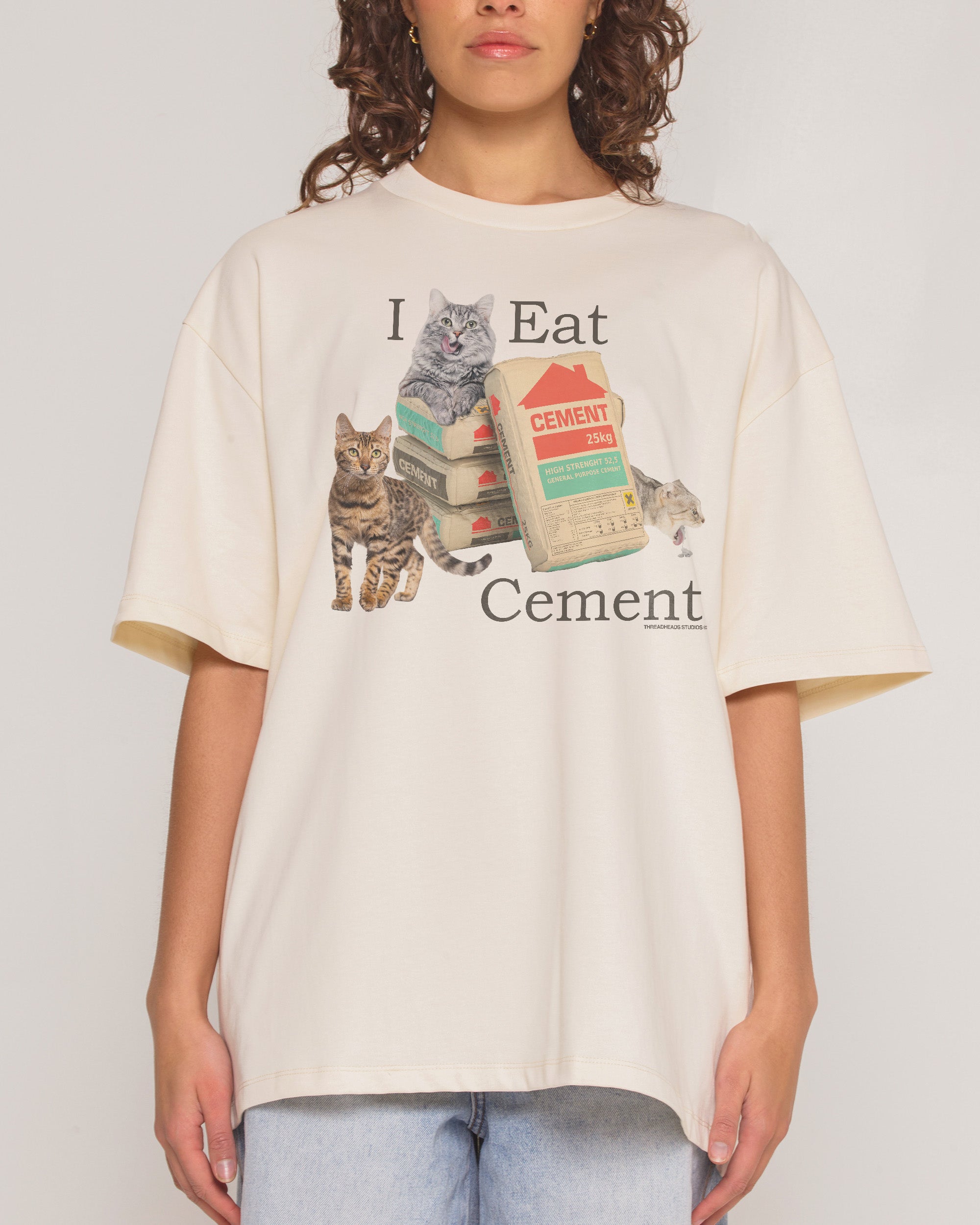 I Eat Cement Natural Oversized Tee