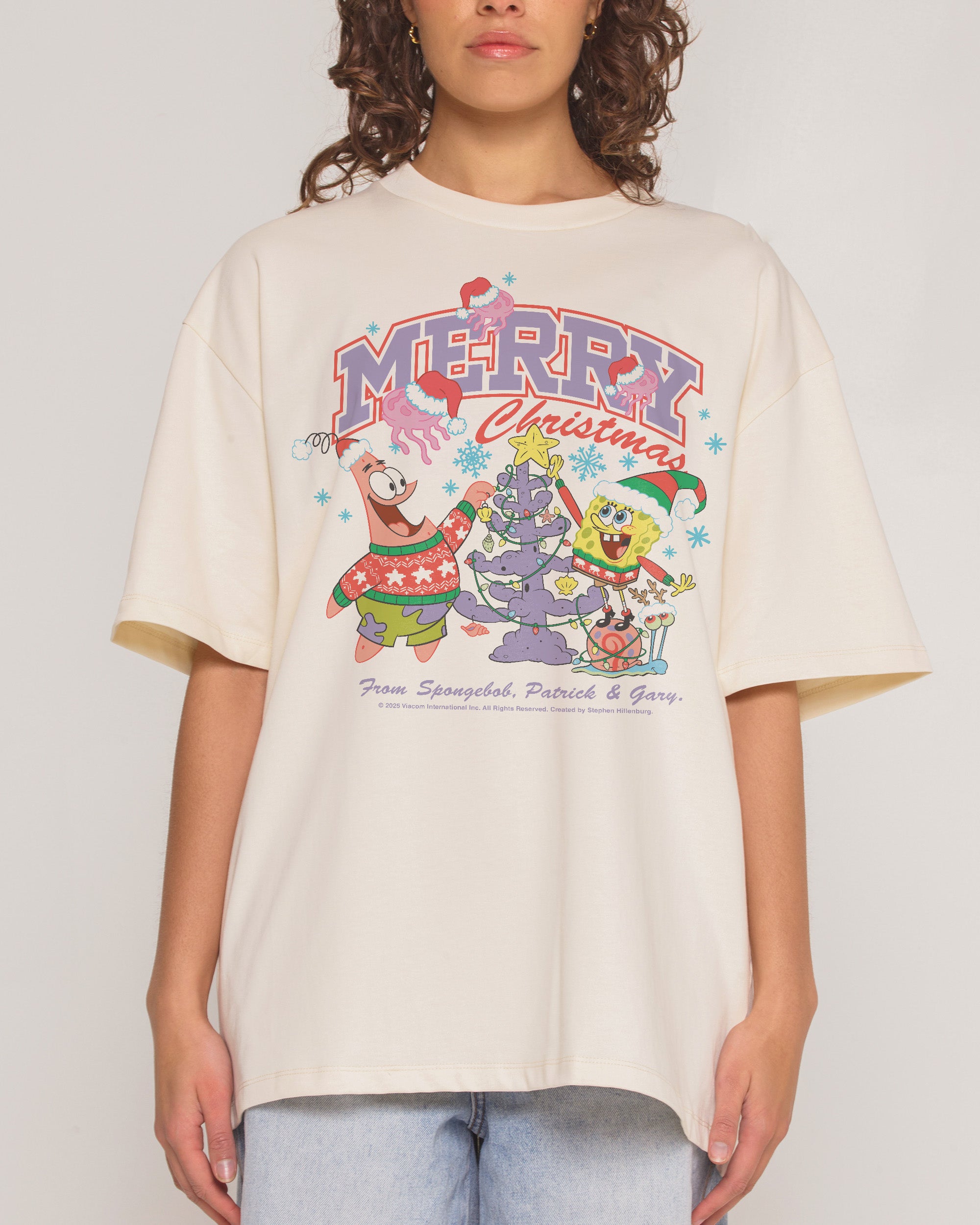 Shellebrate The Holidays Natural Oversized Tee