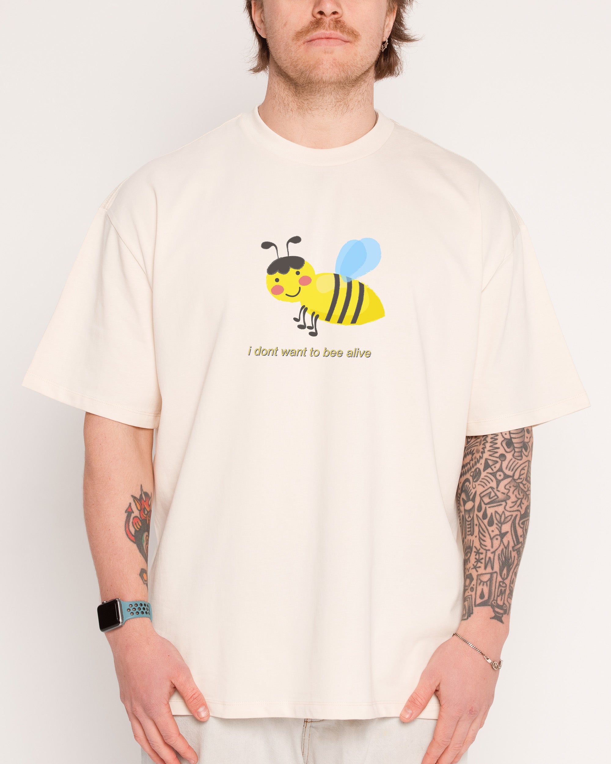 I Don't Want to Natural Oversized Tee