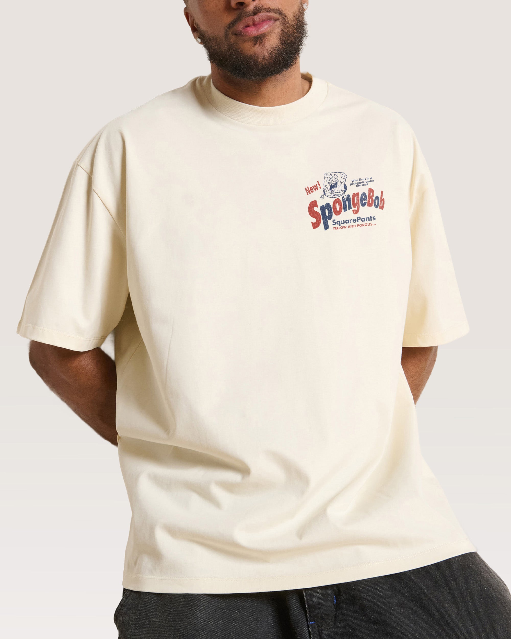Spongebob Bob Natural Oversized Tee