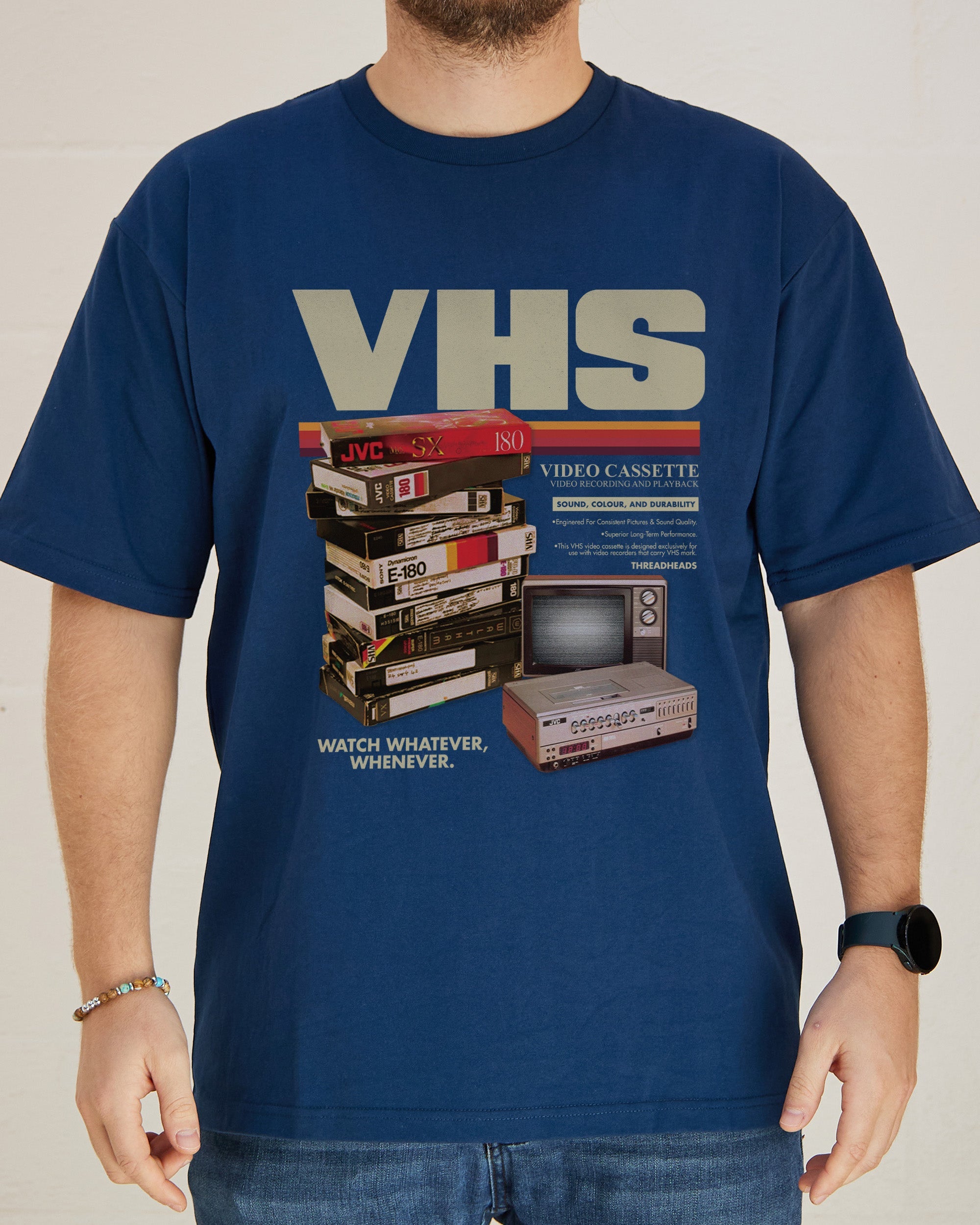 Vintage VHS Tapes T-Shirt Australia Online Navy