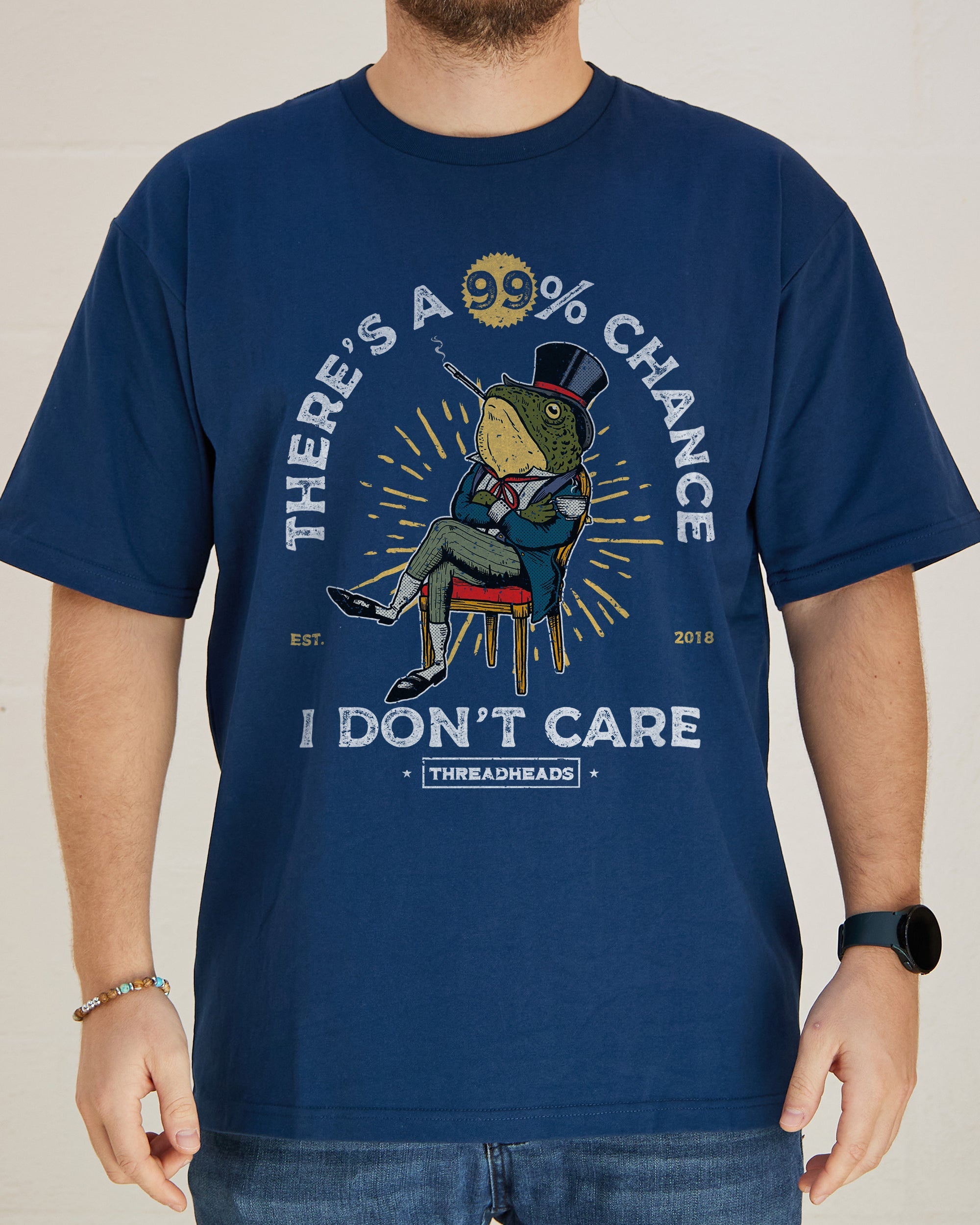 There's a 99% Chance I Don't Care T-Shirt Australia Online #colour_navy