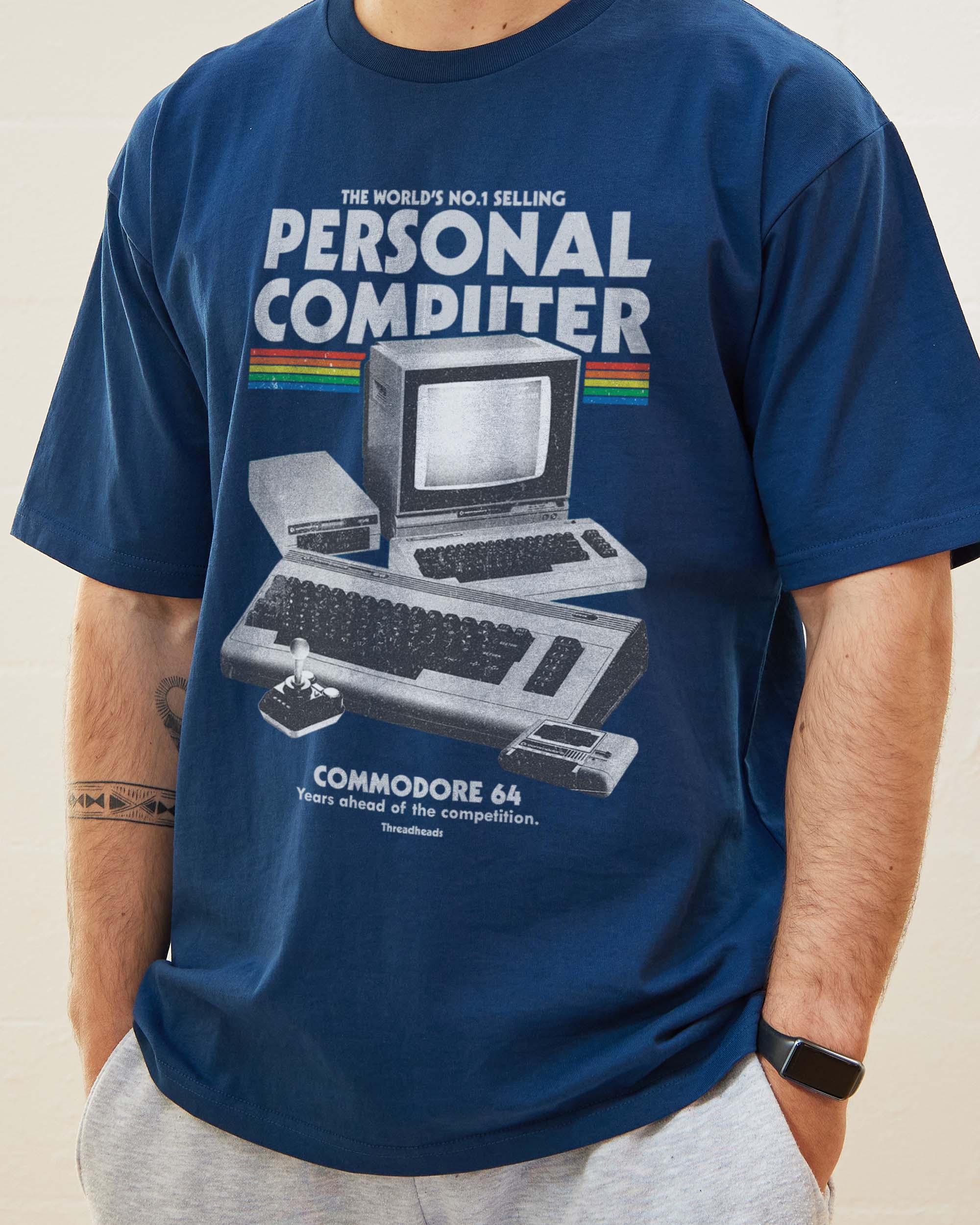 Retro Commodore 64 T-Shirt Australia Online Navy