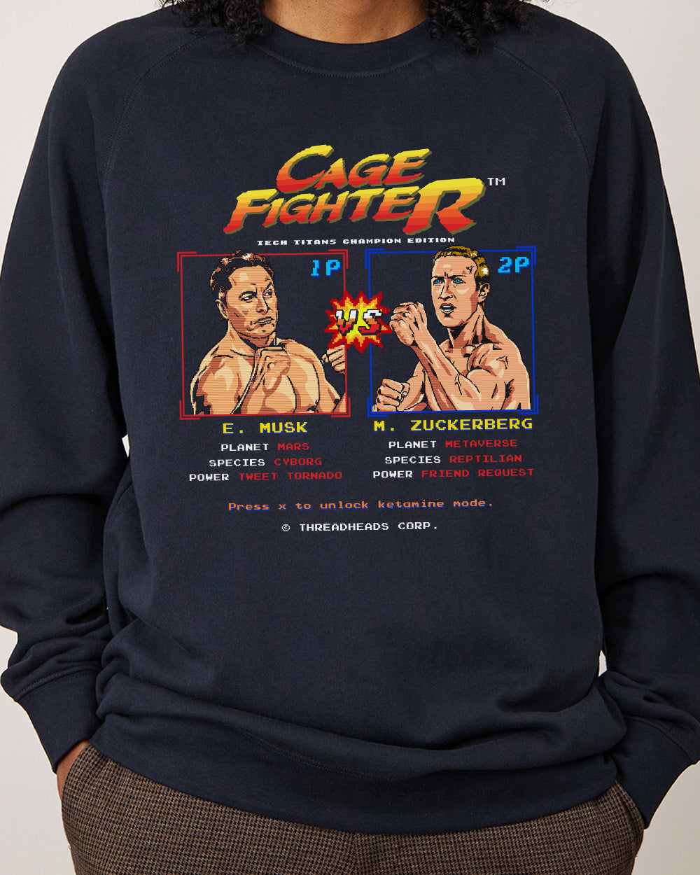 Cage Fighter - Elon vs Zuckerberg Jumper Australia Online #colour_navy