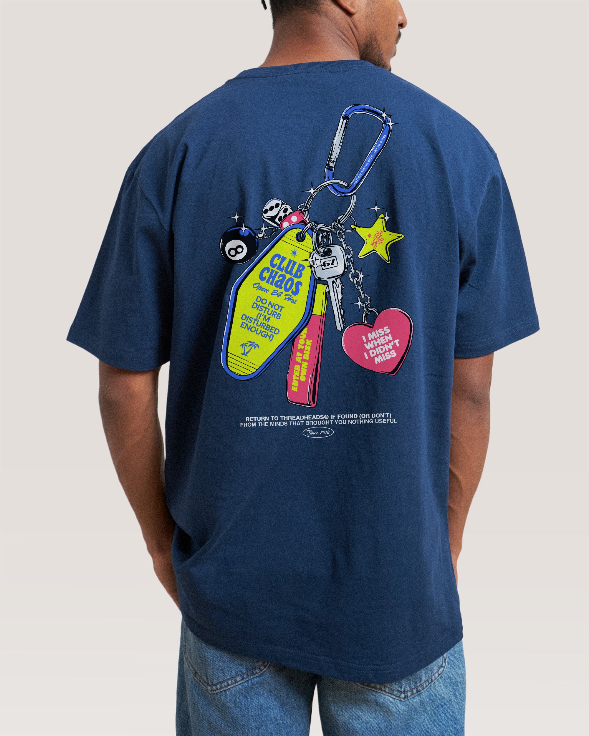 Club Chaos Key Chain Navy T-Shirt