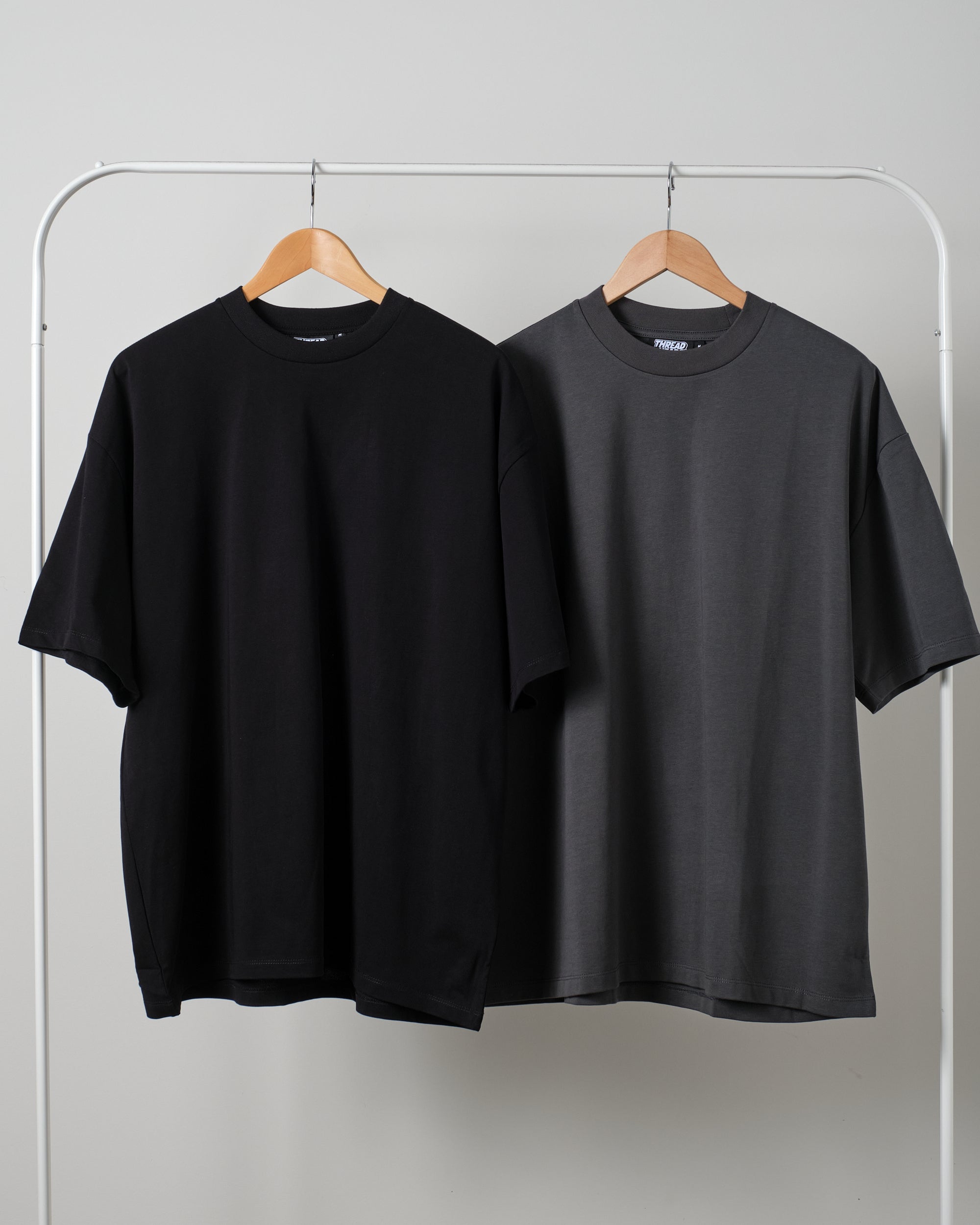 Oversized Tee 2 Pack: Black, Charcoal Australia Online Threadheads