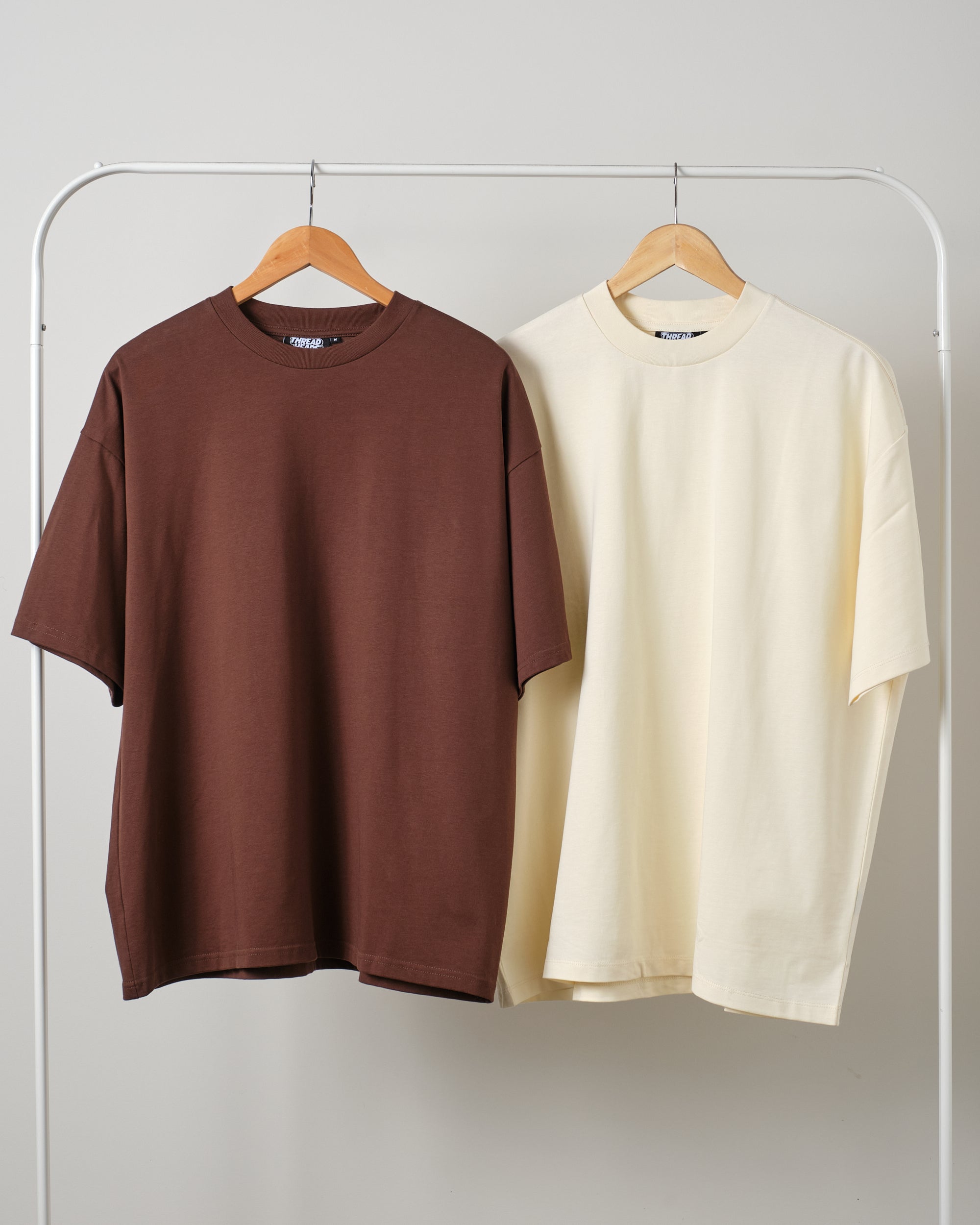 Oversized Tee 2 Pack: Natural, Brown Australia Online Threadheads