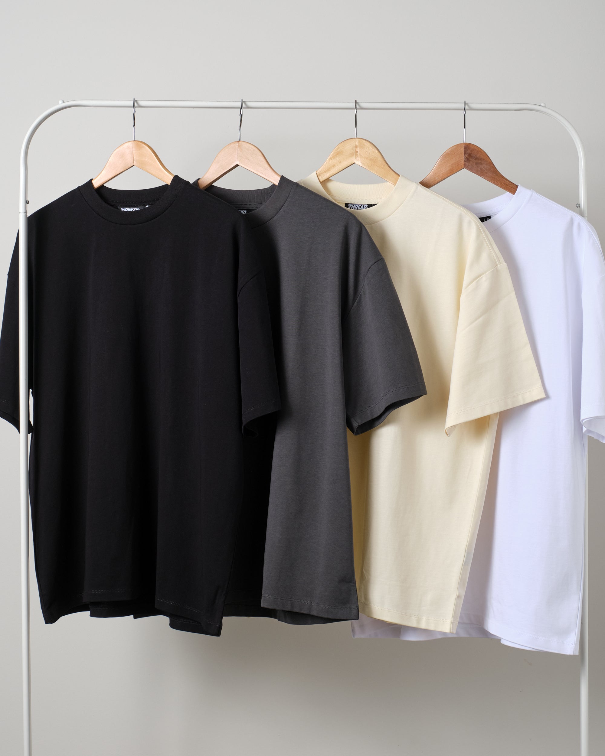 Oversized Tee 4 Pack: Black, Charcoal, Natural, White