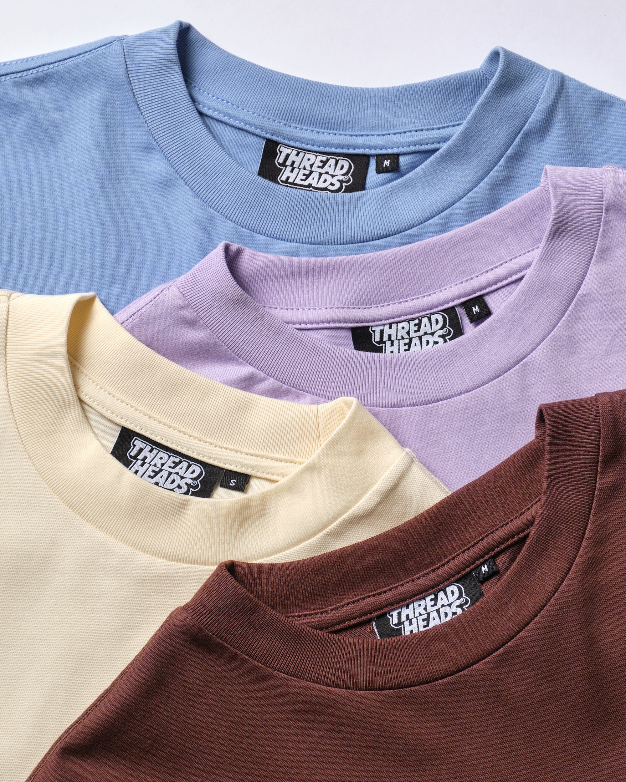 Oversized Tee 4 Pack: Powder Blue, Lilac, Natural, Brown Australia Online Threadheads