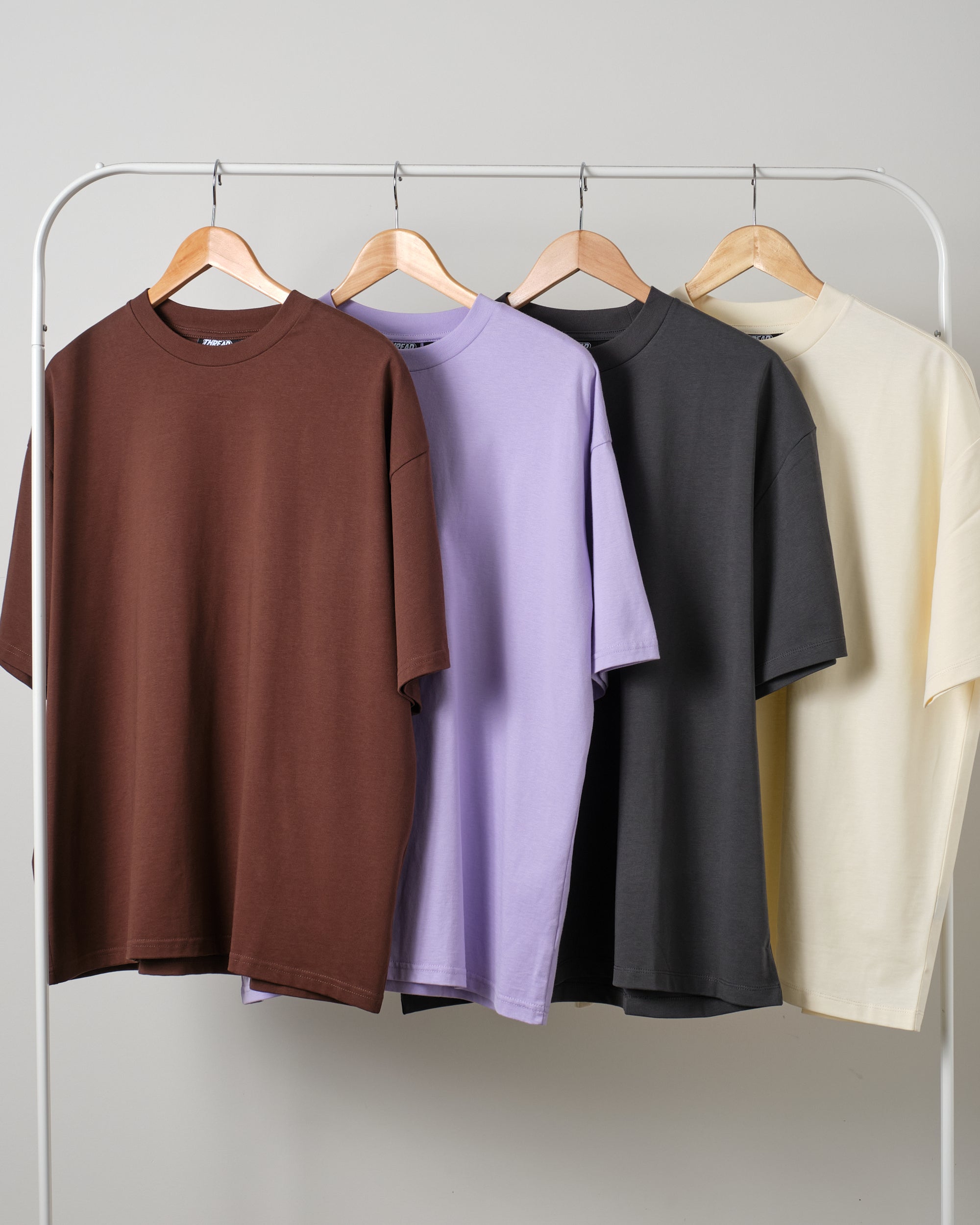 Oversized Tee 4 Pack: Brown, Lilac, Charcoal, Natural