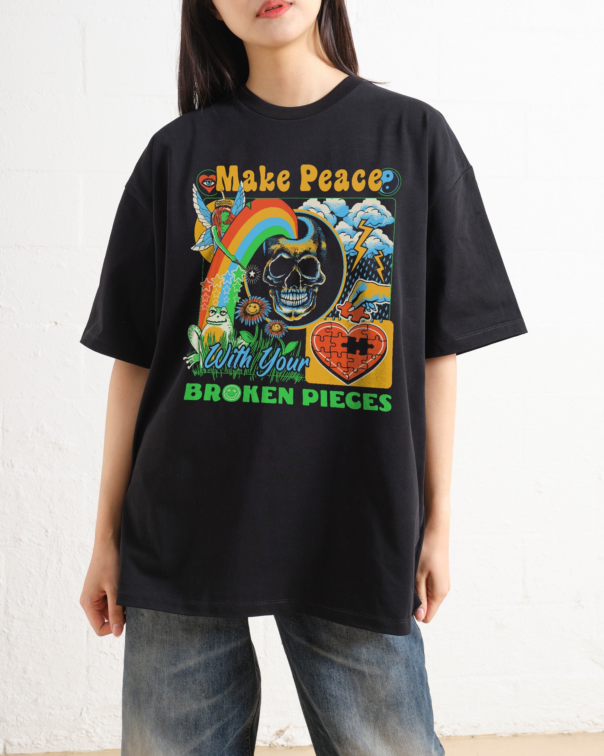 Make Peace Oversized Tee Australia Online Black