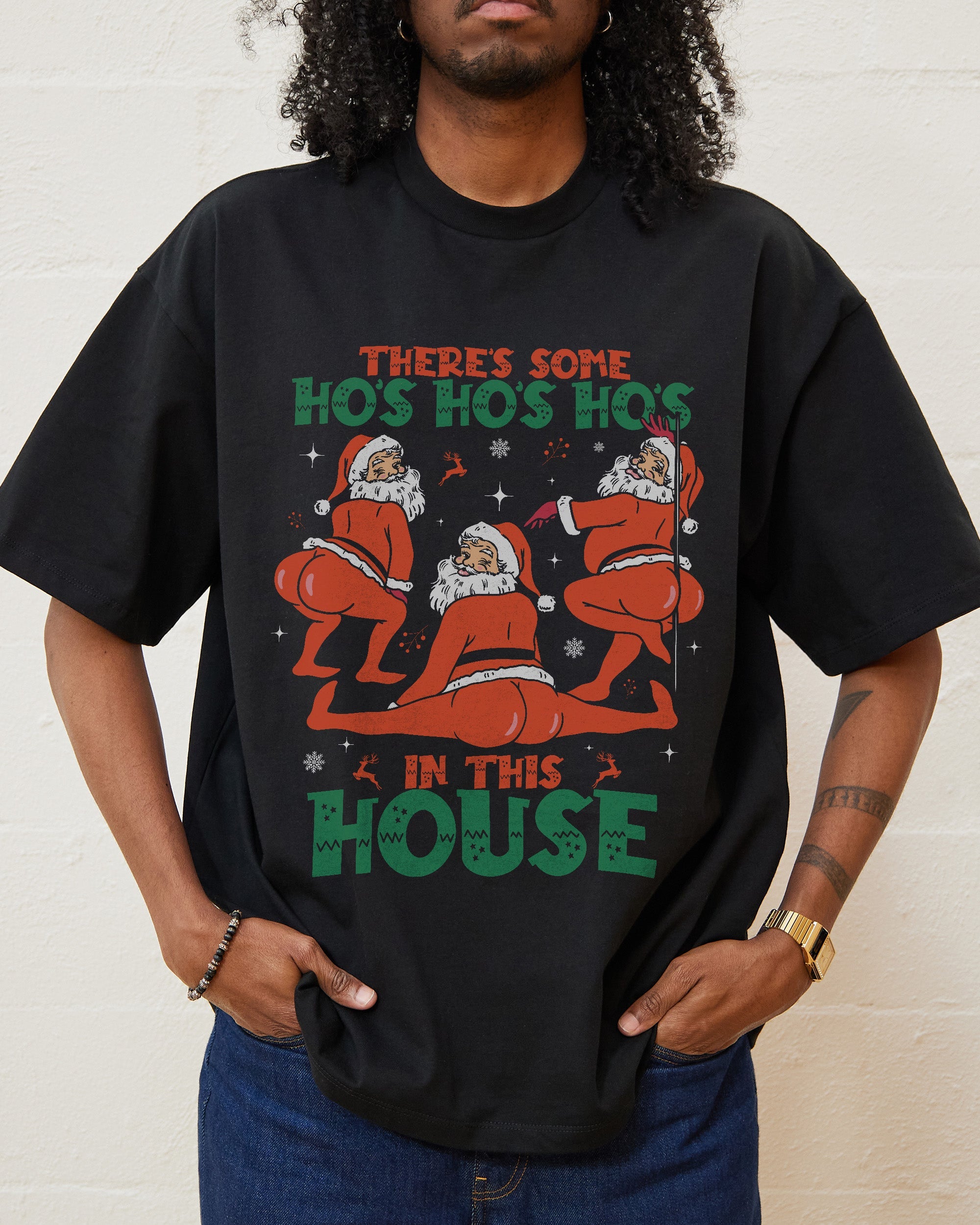 There's Some Ho's Ho's Ho's in This House Oversized Tee Australia Online Black