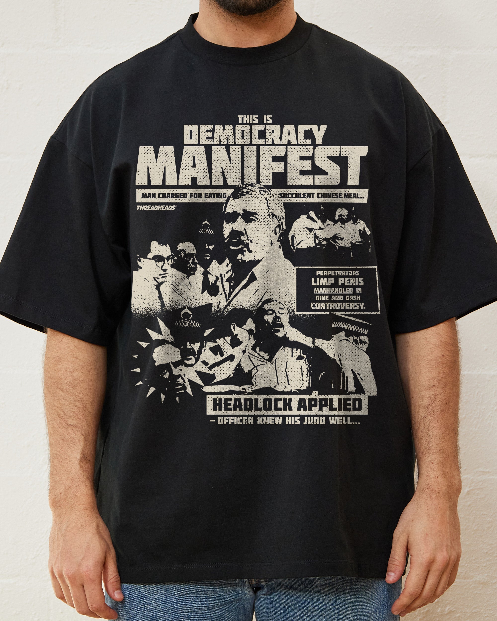 Democracy Manifest: Tabloid Edition Oversized Tee Australia Online Black