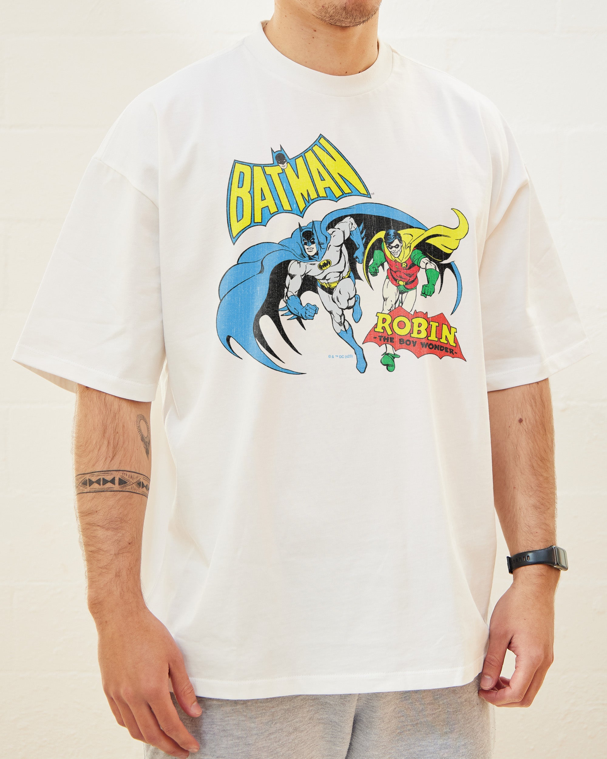 Batman and  Robin The Boy Wonder Oversized Tee Australia Online White