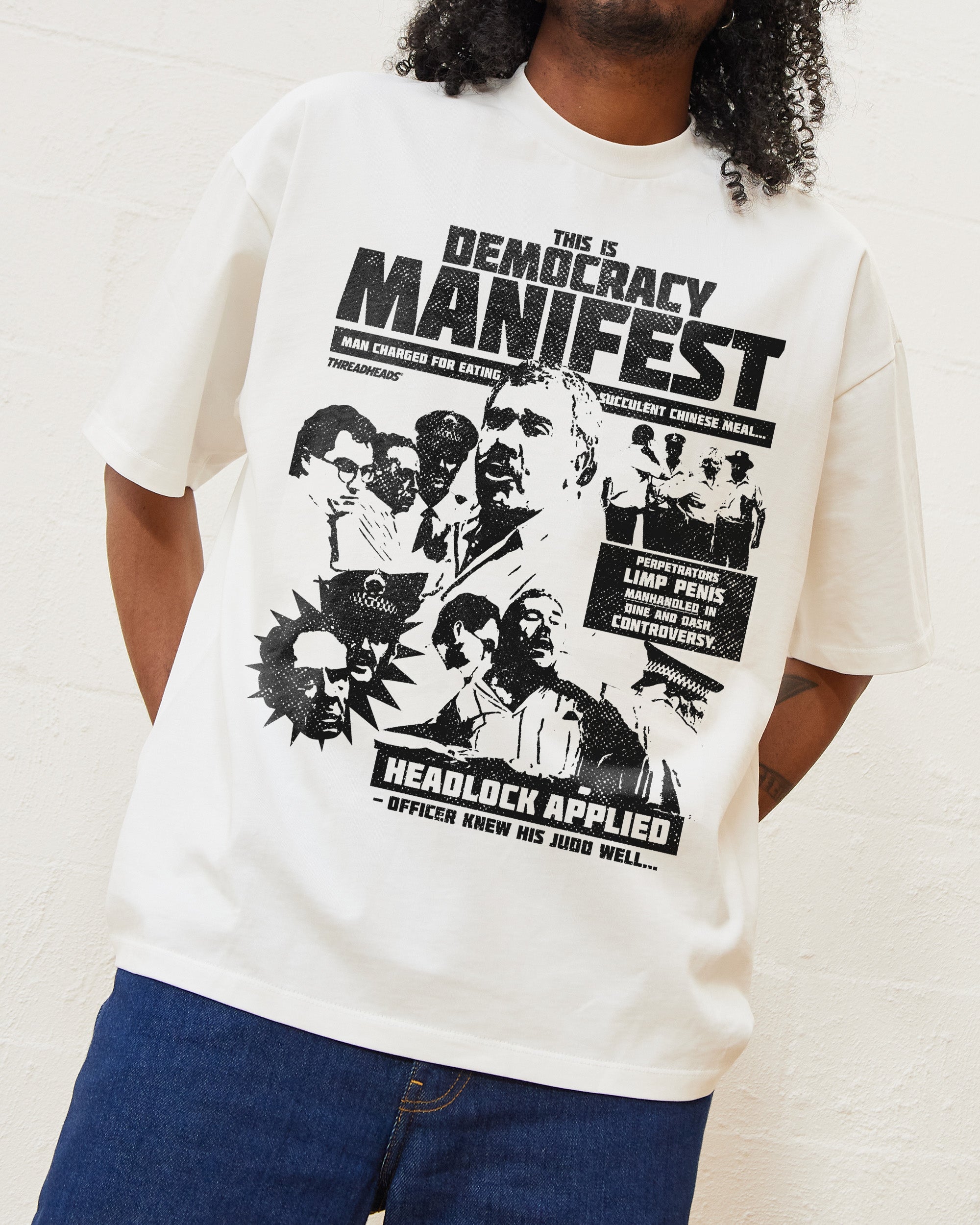 Democracy Manifest: Tabloid Edition Oversized Tee Australia Online White