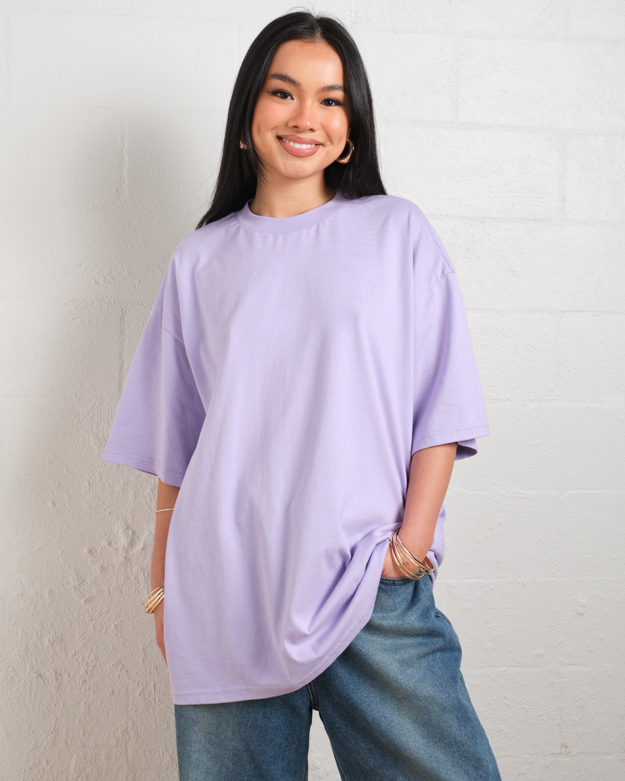 Oversized Tee 4 Pack: Powder Blue, Lilac, Natural, Brown Australia Online Threadheads