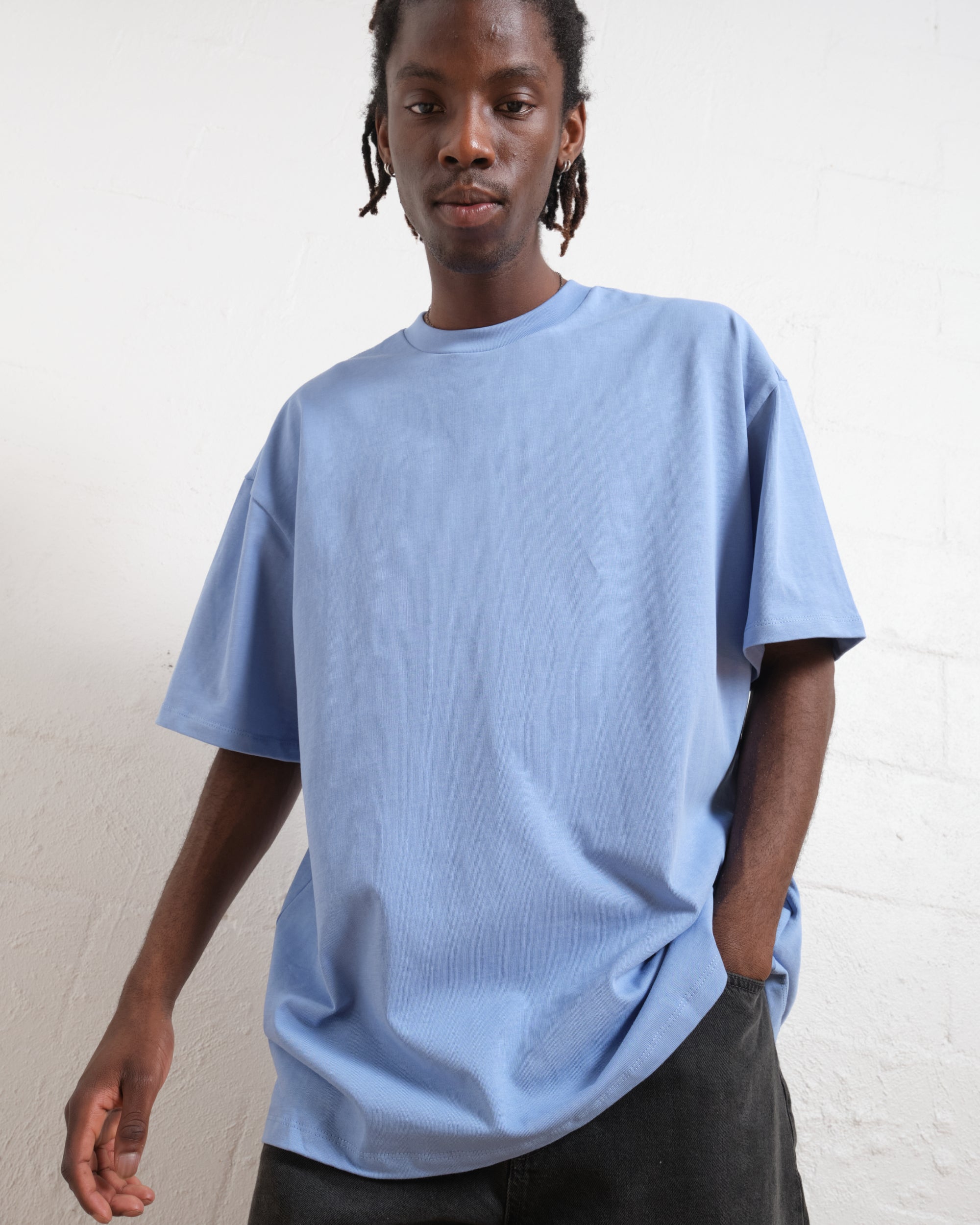 Oversized Tee 4 Pack: Charcoal, Black, Powder Blue, White Australia Online Threadheads