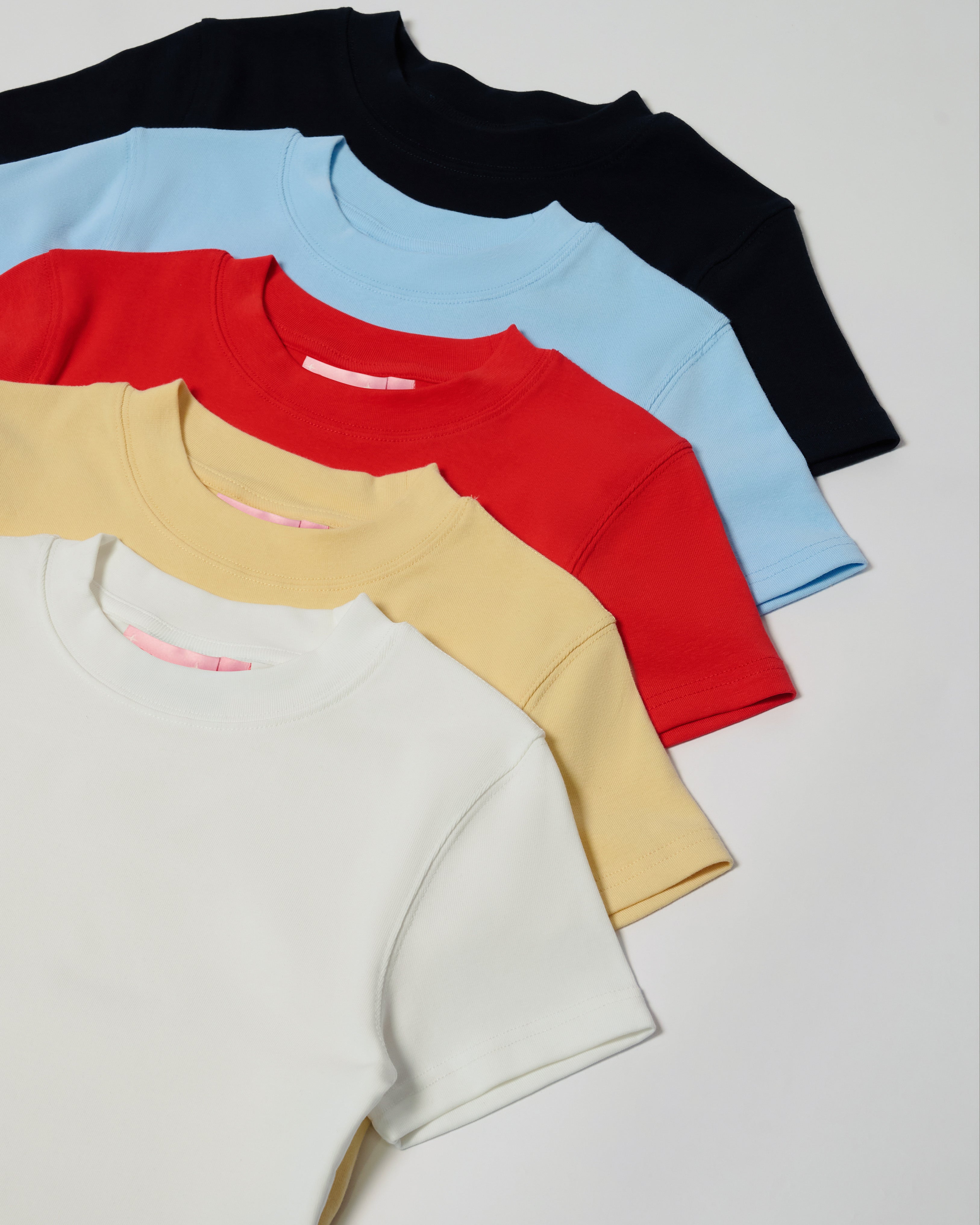 Baby Tee 5-Pack: Black, Pale Blue, Red, Yellow, Natural Blank Baby Tee – view 7