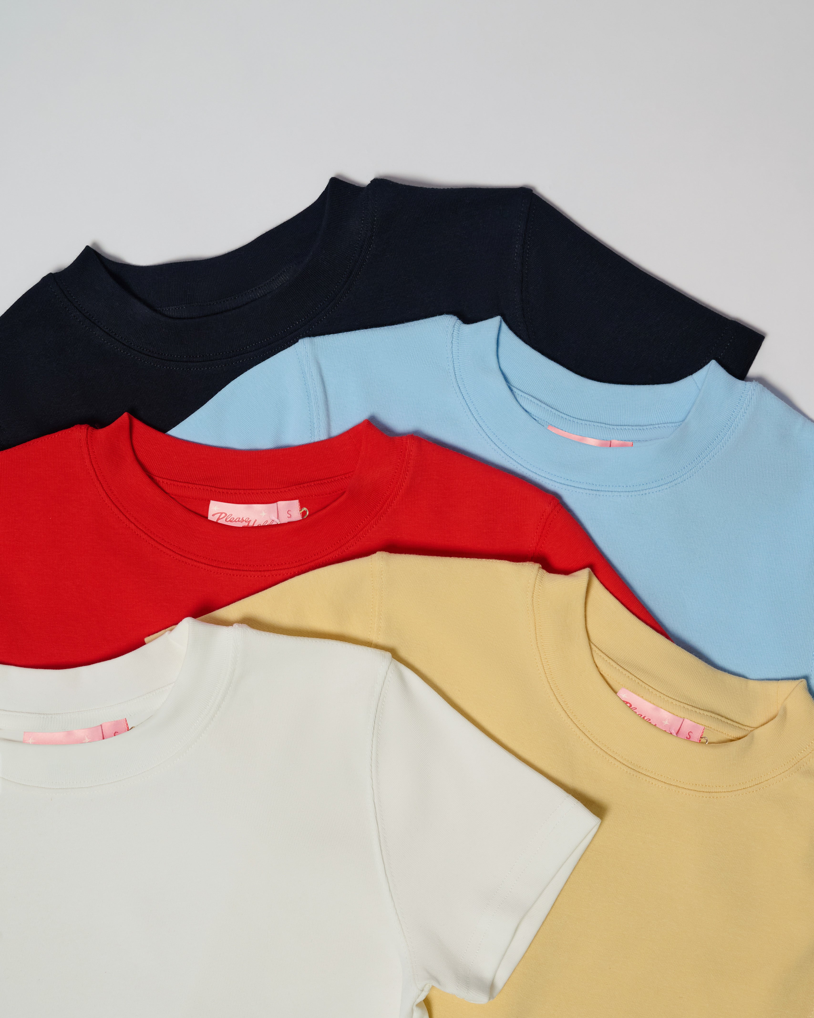 Baby Tee 5-Pack: Black, Pale Blue, Red, Yellow, Natural Blank Baby Tee – view 9