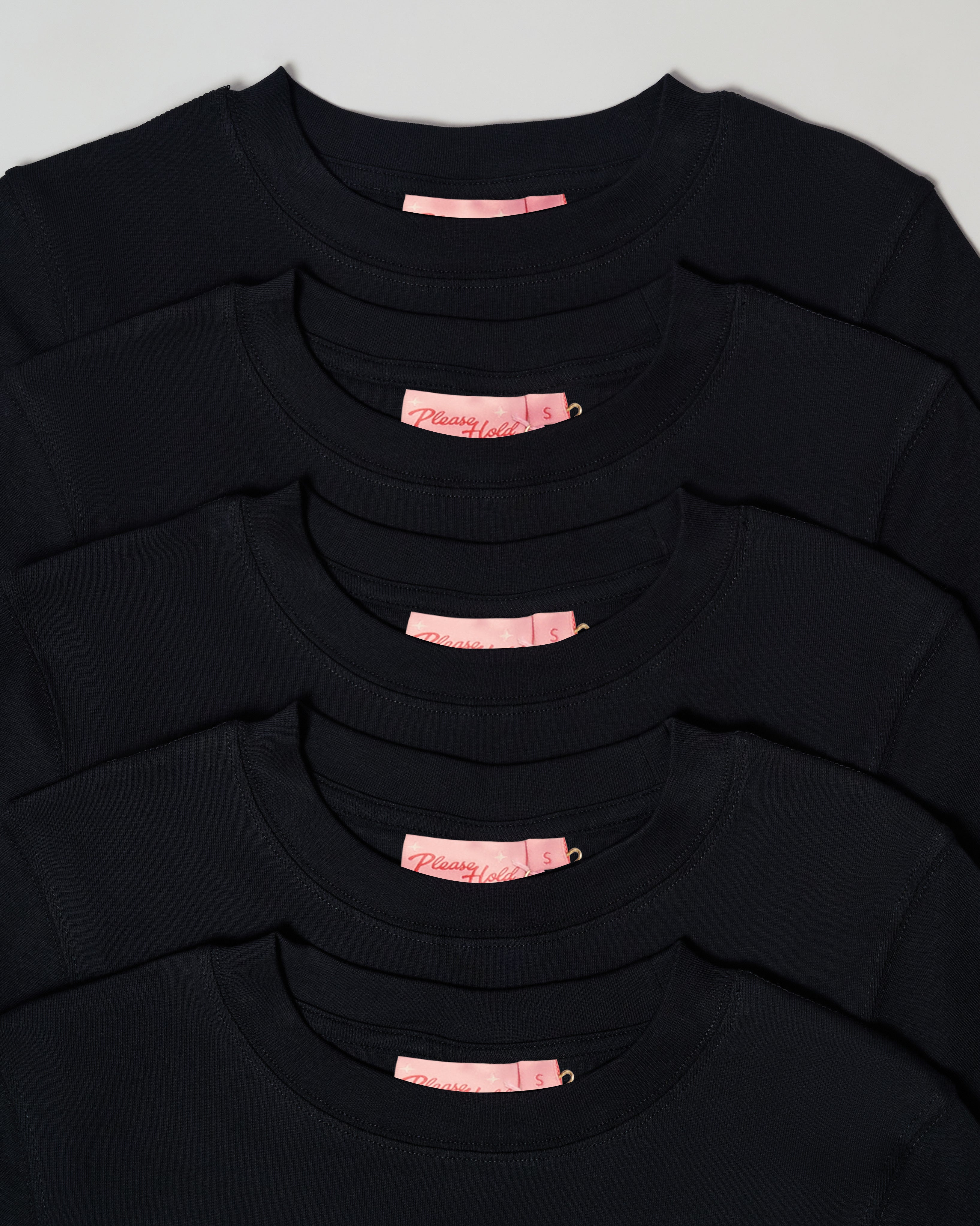 Baby Tee 5-Pack: Black Blank Baby Tee – view 5