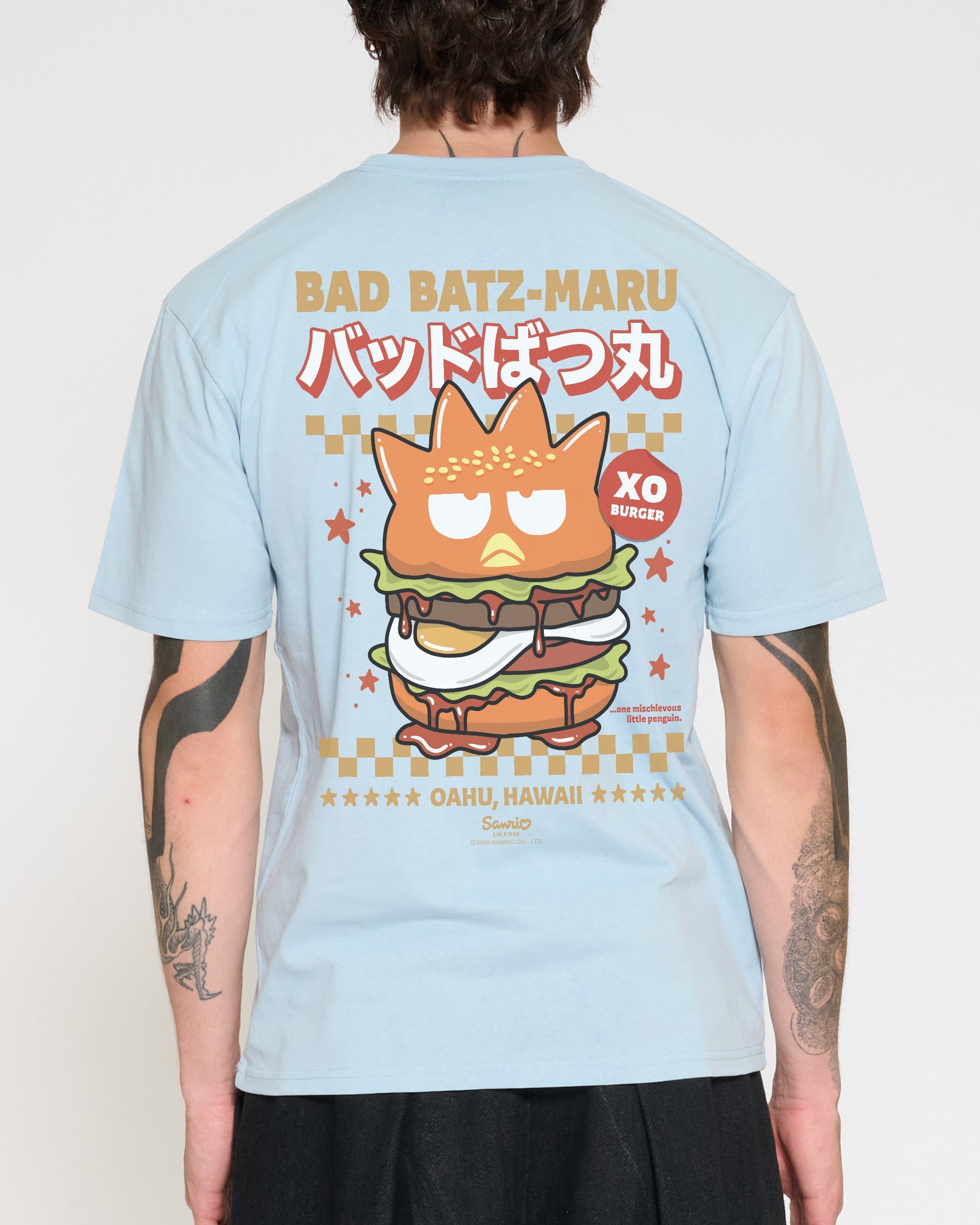Bad Badtz-Maru Burger T-Shirt Official Hello Kitty and Friends collab Threadheads