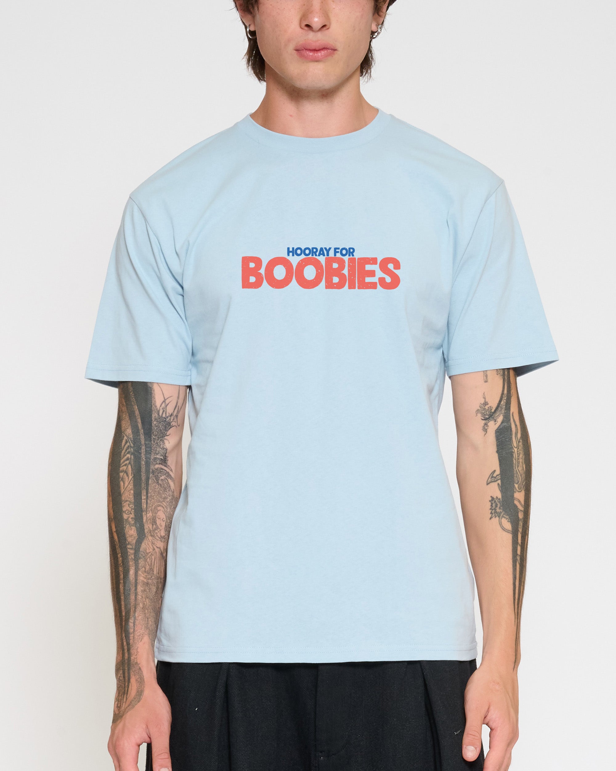 Hooray for Boobies Front and Back T-Shirt