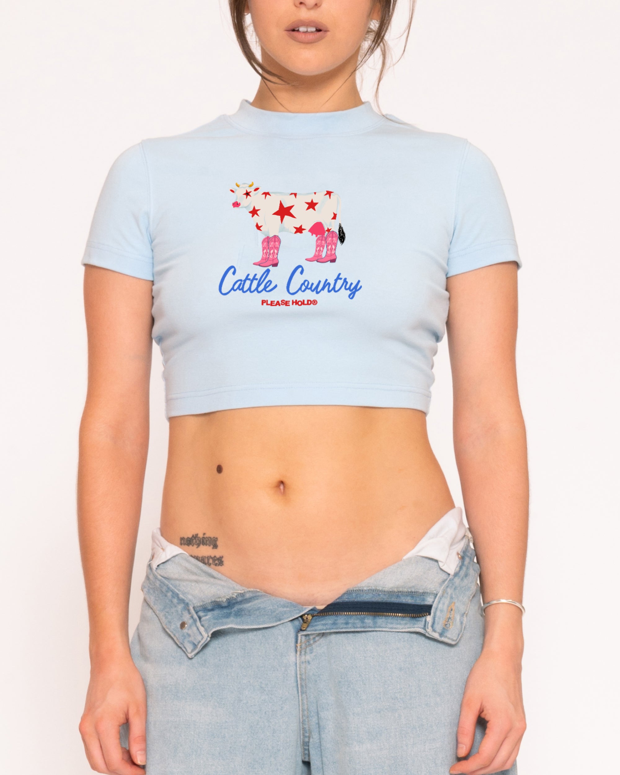 Cattle Country Blue Baby Tee