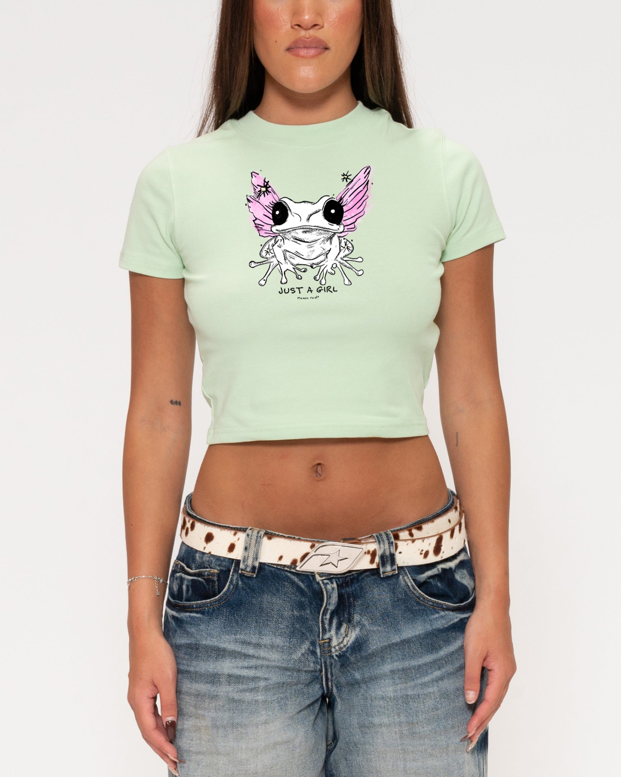 Just a Girl Green Baby Tee