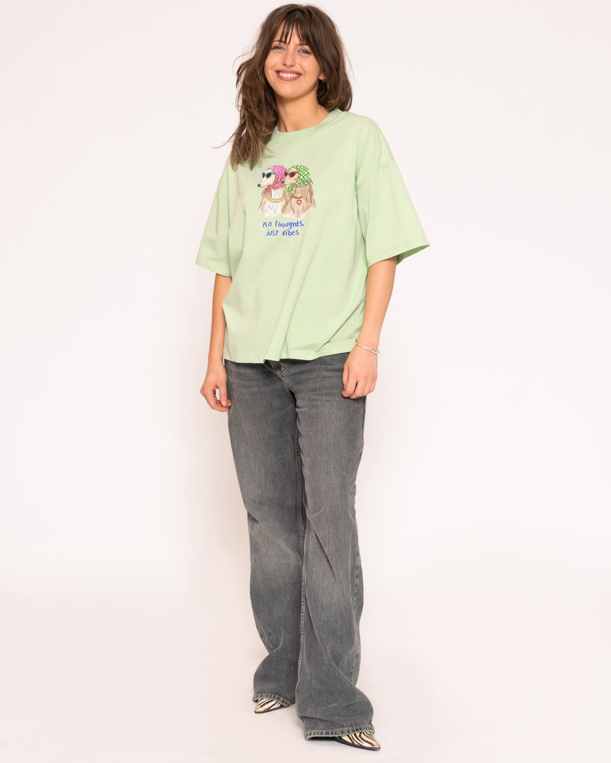 No Thoughts, Just Vibes Boxy Crop Tee | Threadheads Australia