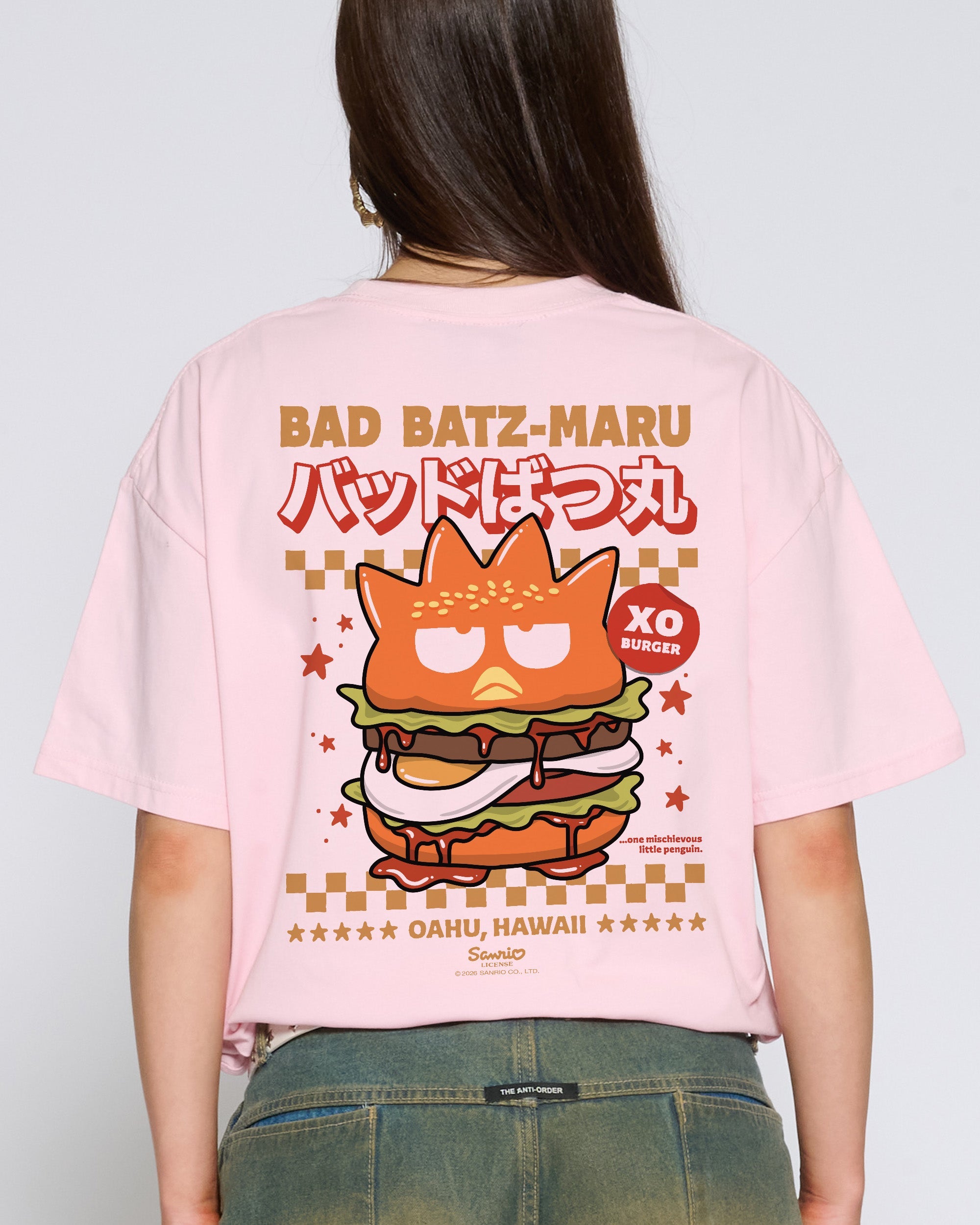 Bad Badtz-Maru Burger T-Shirt Official Hello Kitty and Friends collab Threadheads