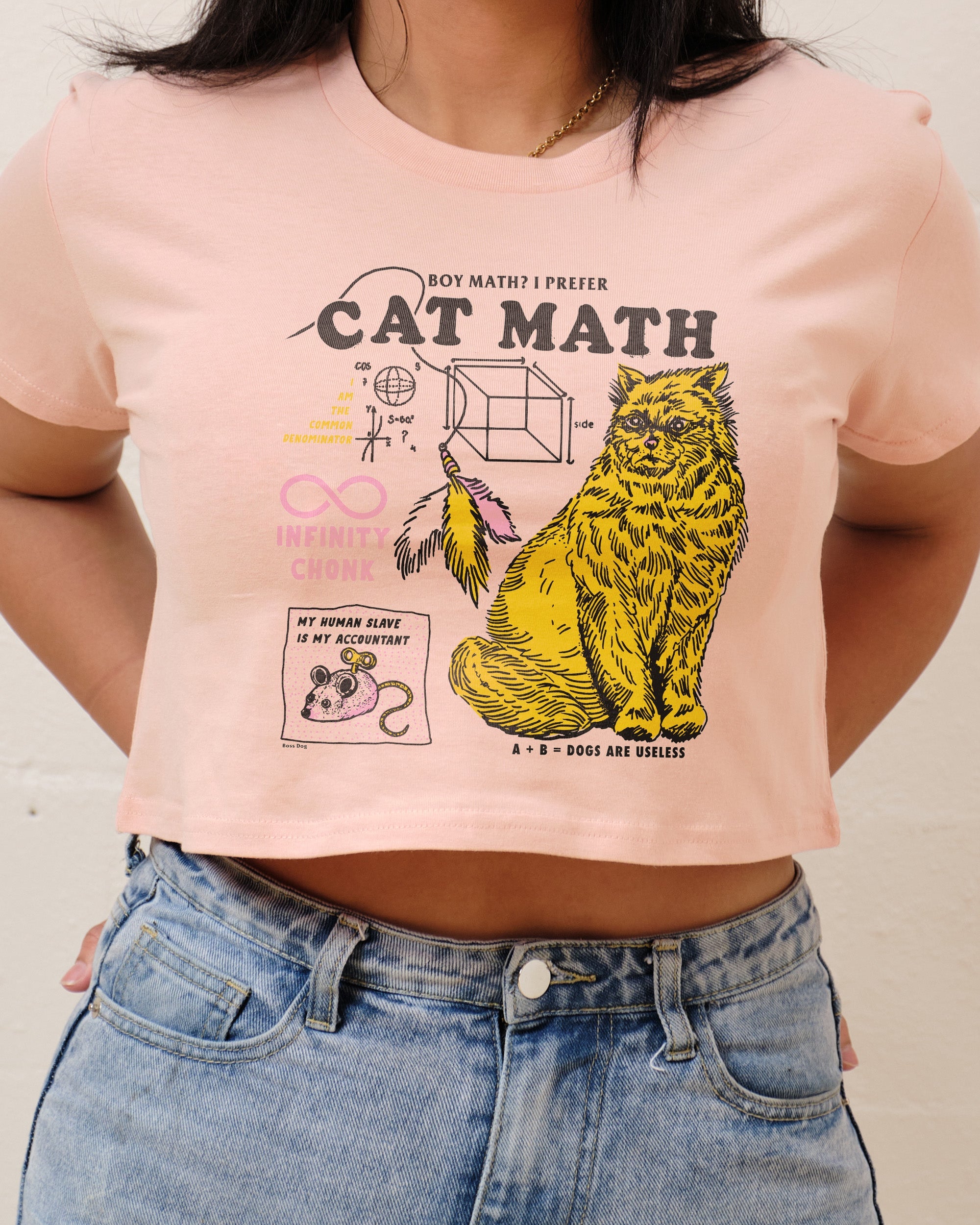 Cat Math Crop Tee Australia Online Pink