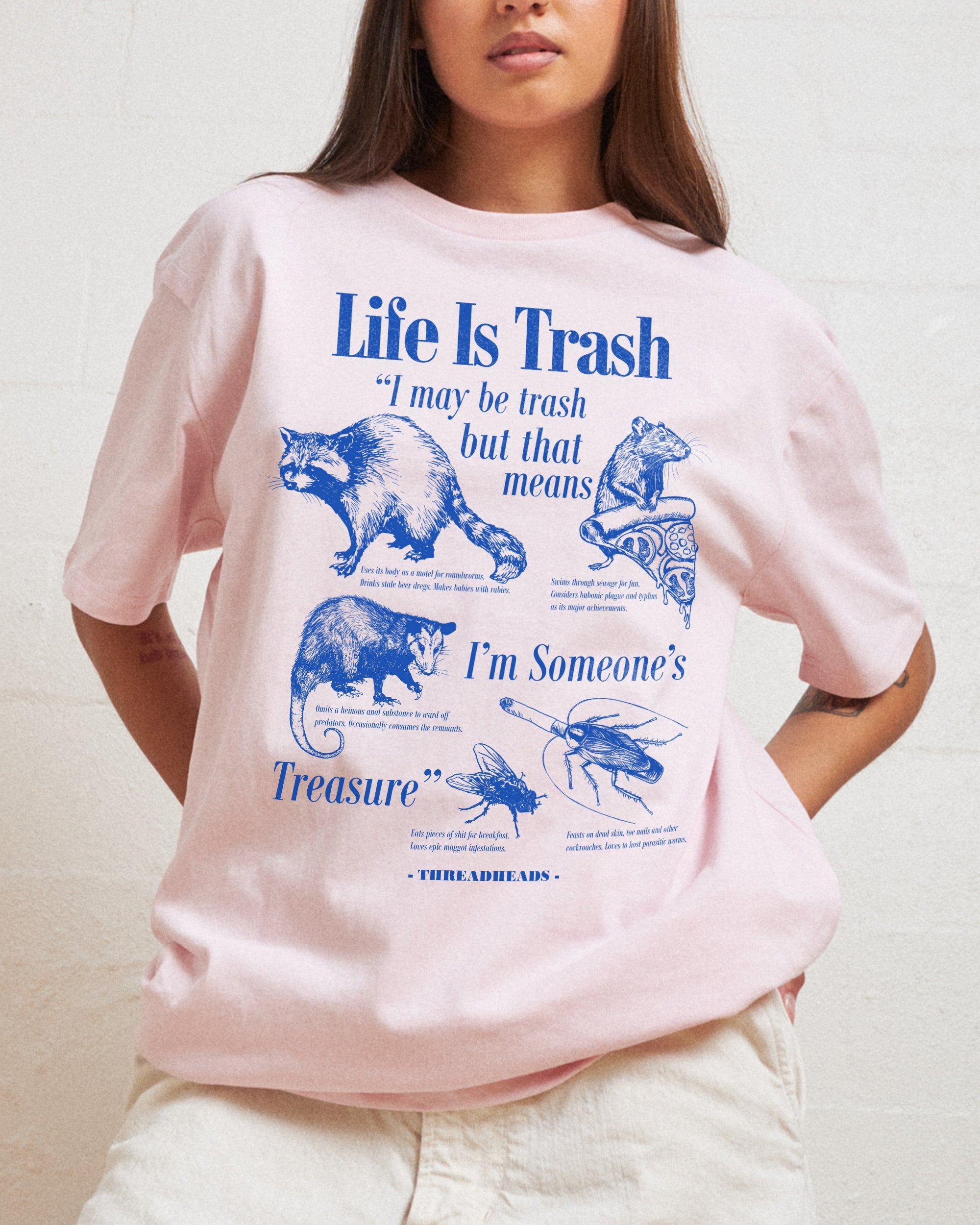 Life Is Trash T-Shirt Australia Online Pink