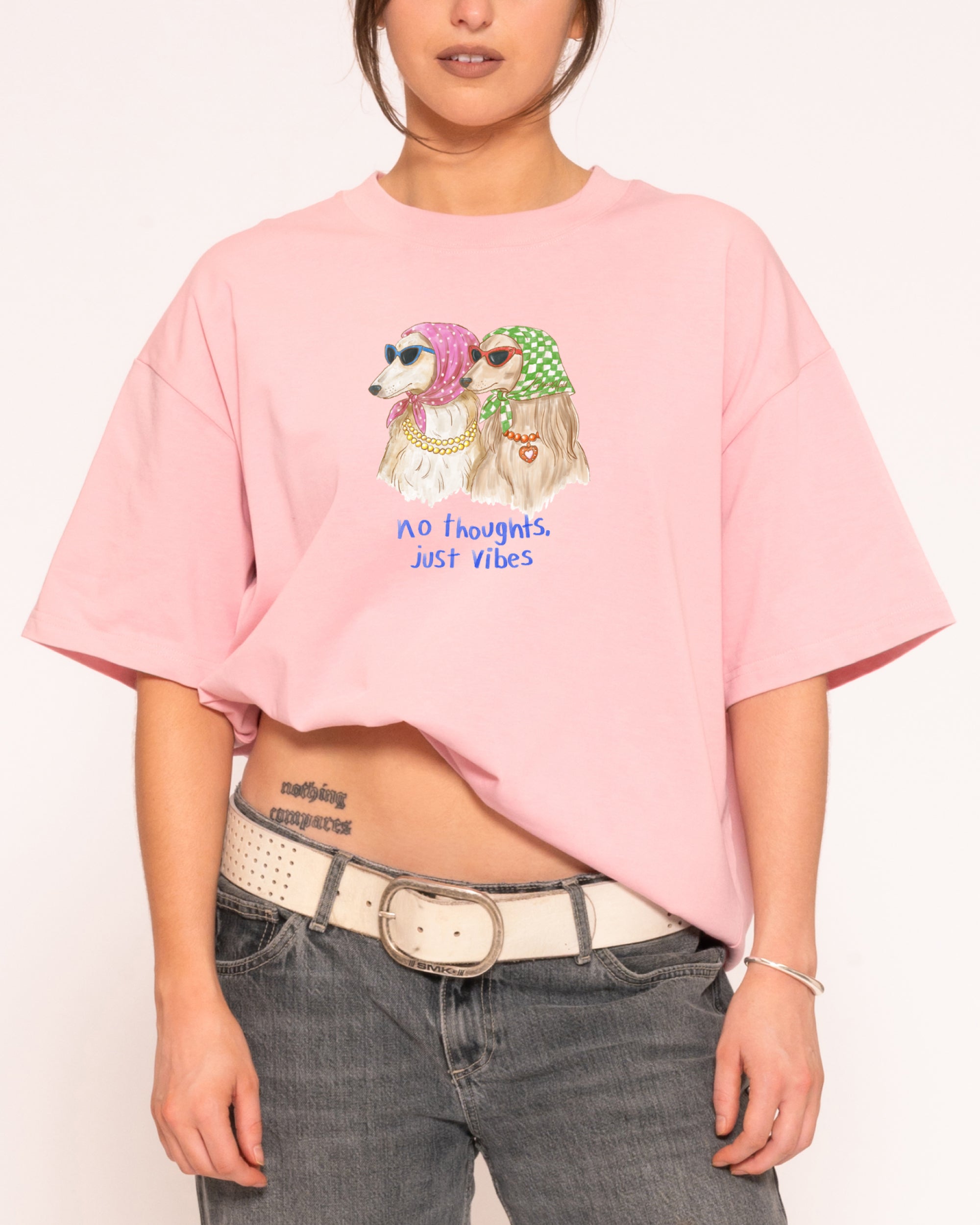 No Thoughts, Just Vibes Boxy Crop Tee | Threadheads Australia