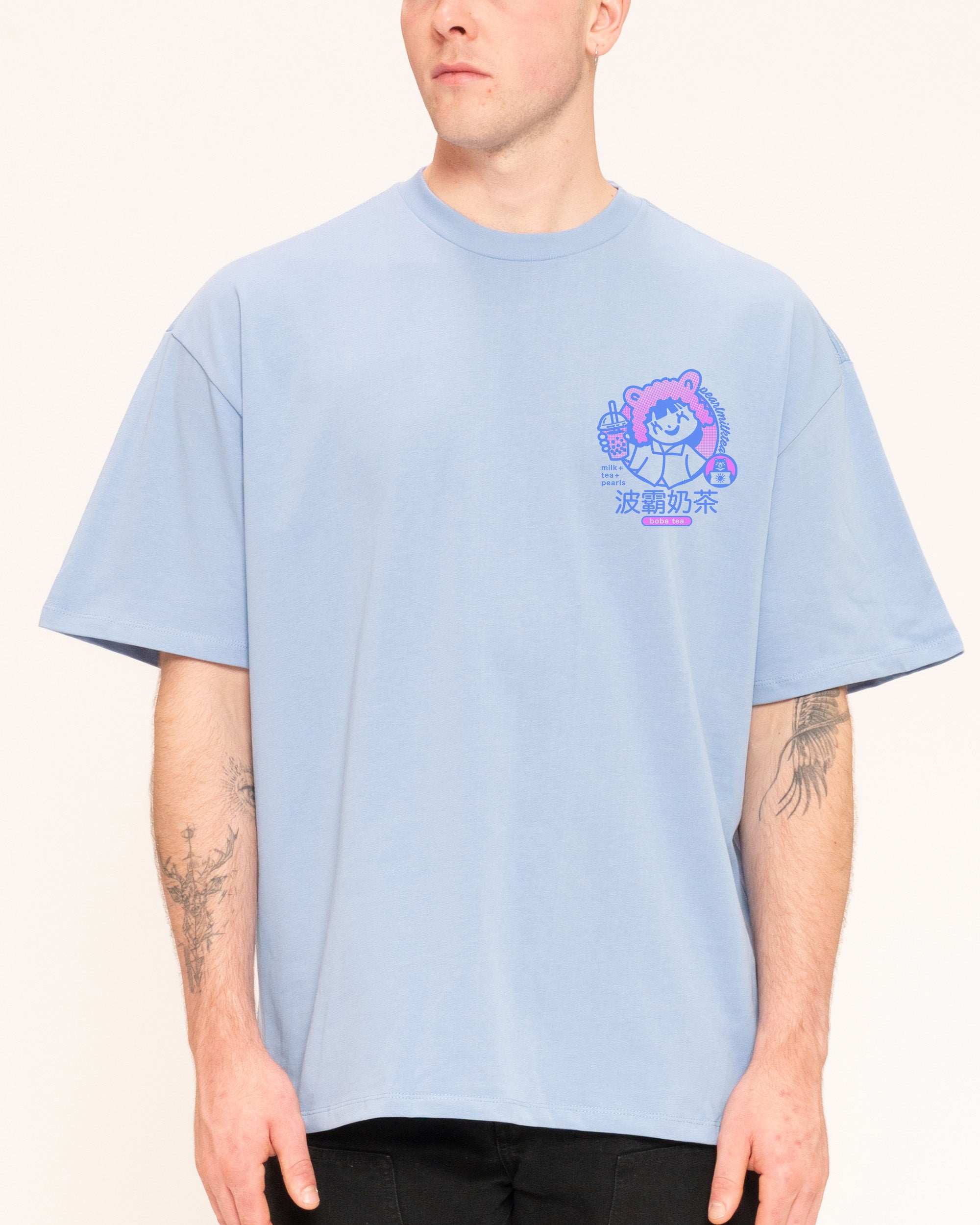 Boba Tea Blue Oversized Tee