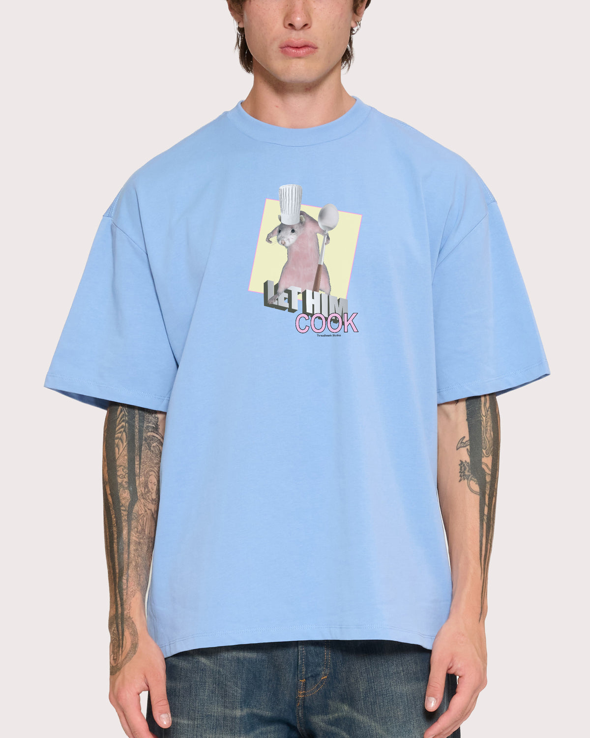 Let Him Cook Powder Blue Oversized Tee