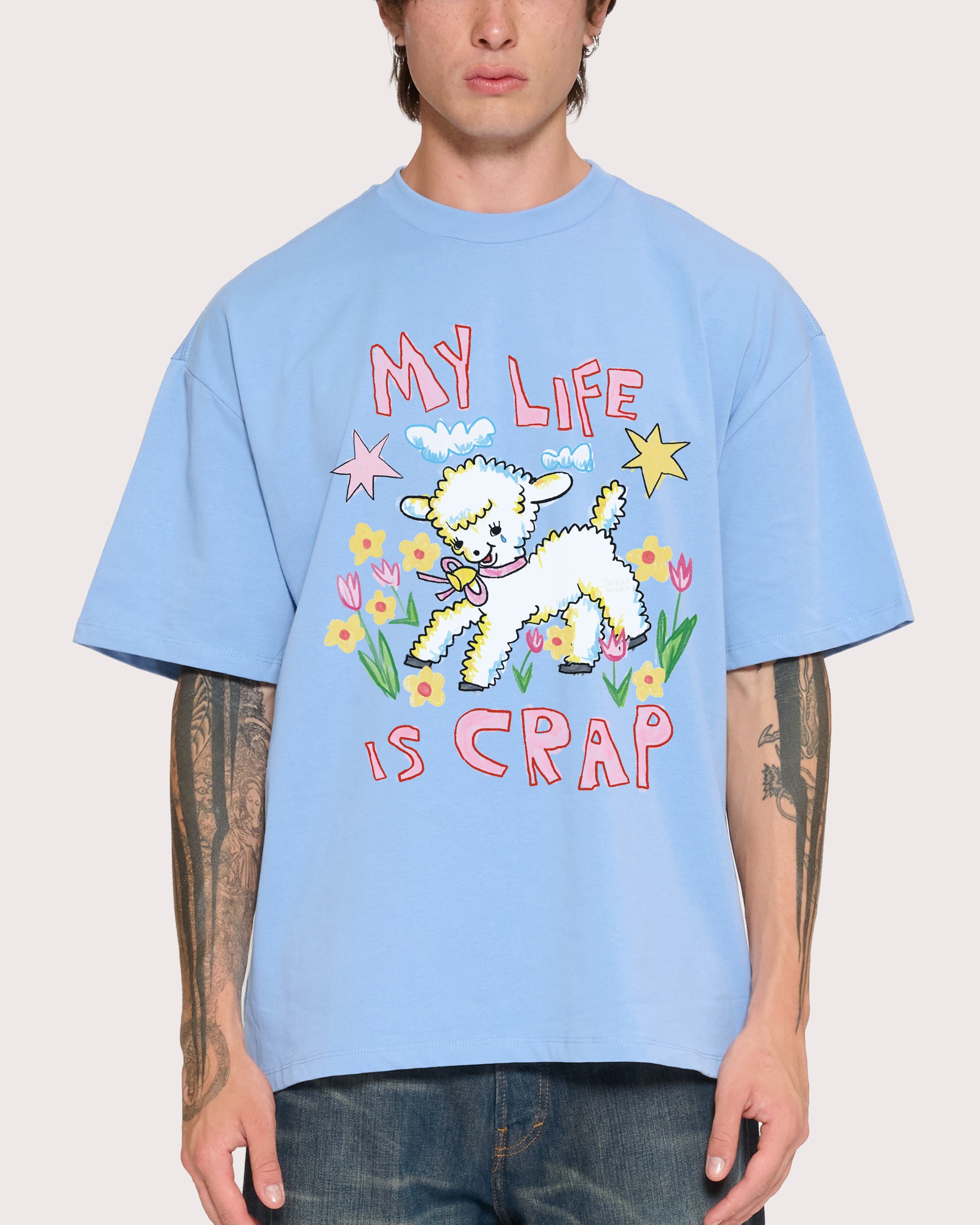 My Life is Crap Powder Blue Oversized Tee