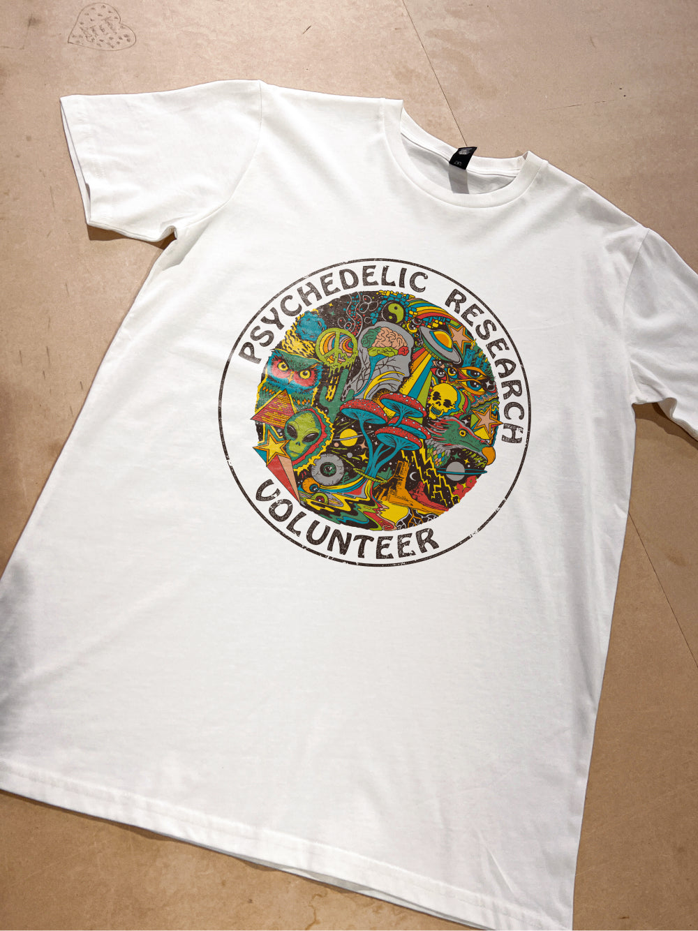 Psychedelic Research Volunteer T-Shirt Australia Online #colour_white