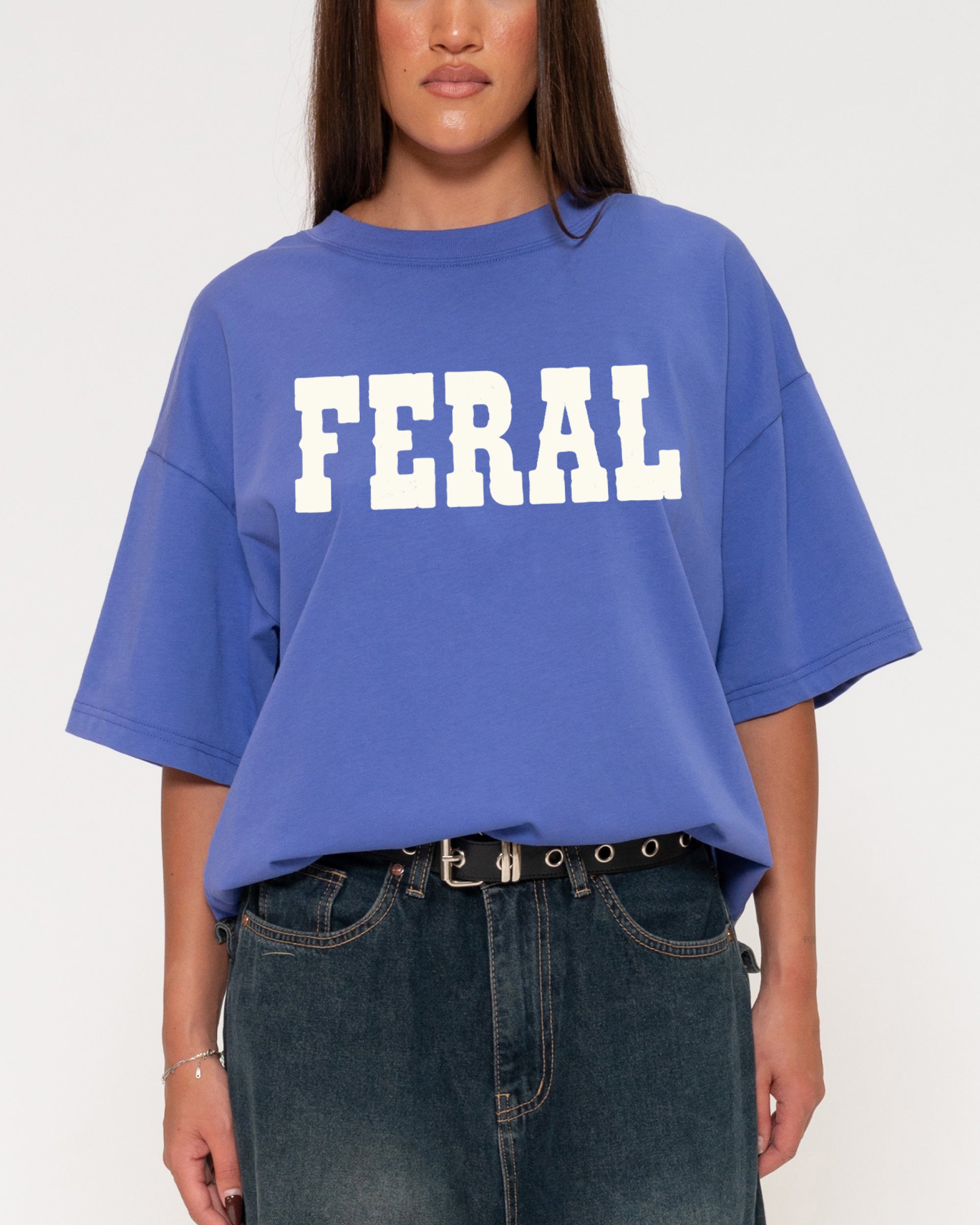 Feral Purple Boxy Crop Tee