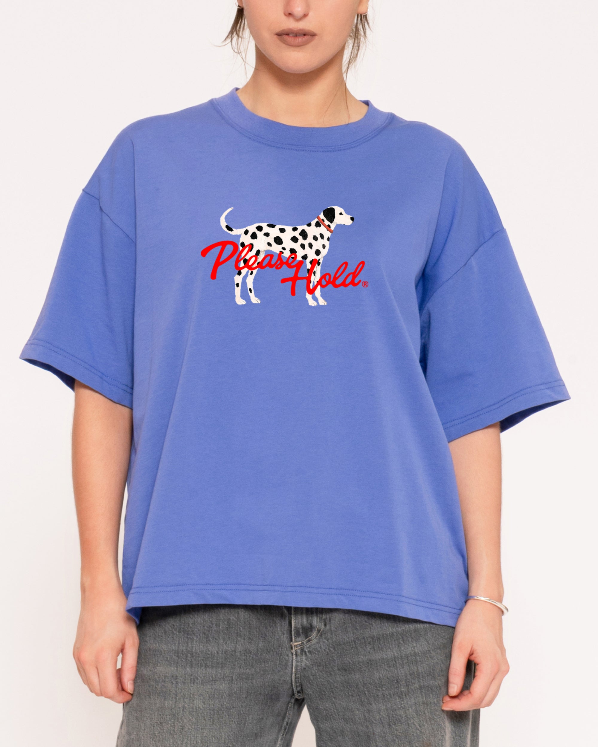 Dalmatian Purple Boxy Crop Tee