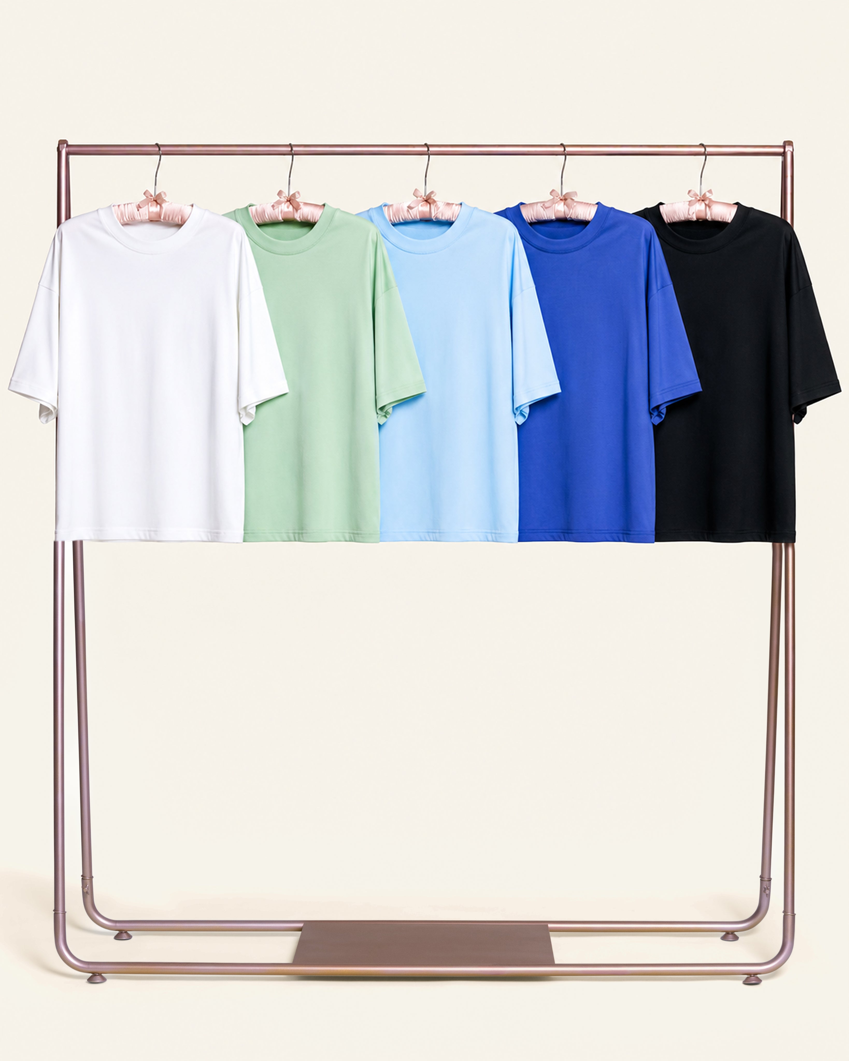 Boxy Crop Tee 5-Pack: Black, Dusk, Pale Blue, Pistachio, White