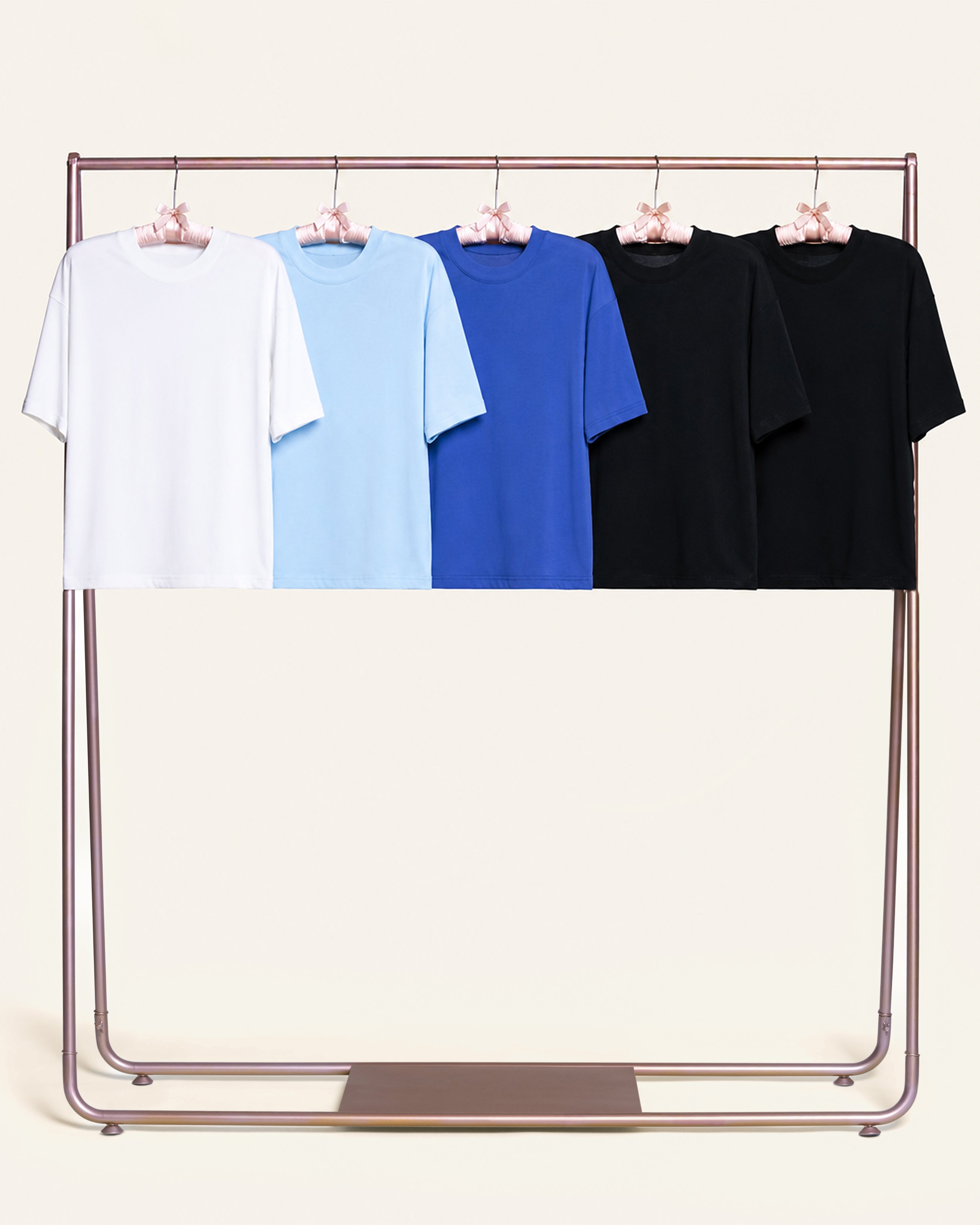 Boxy Crop Tee 5-Pack: Black, Dusk, Pale Blue, White