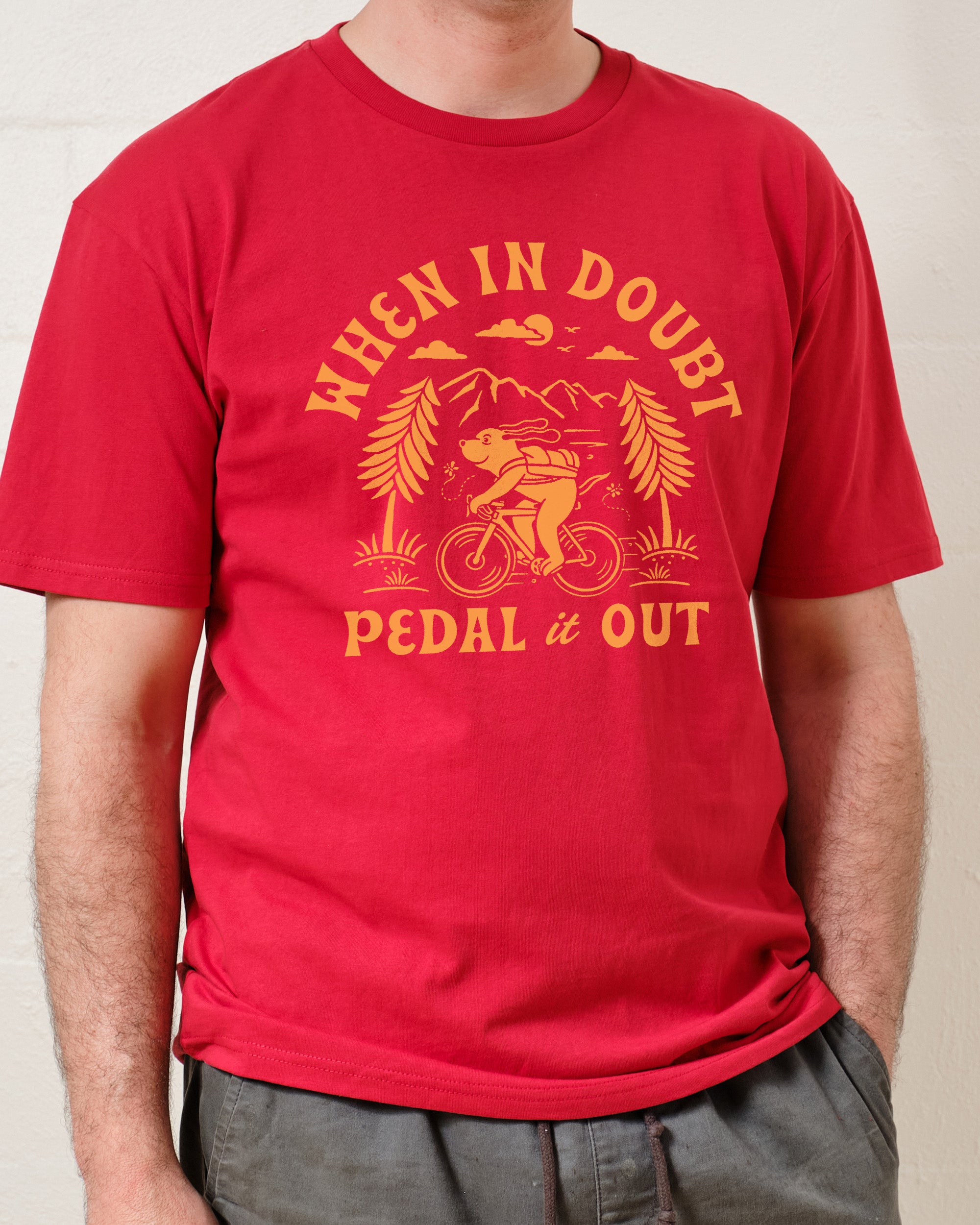 When in Doubt Pedal it Out T-Shirt Australia Online #colour_red