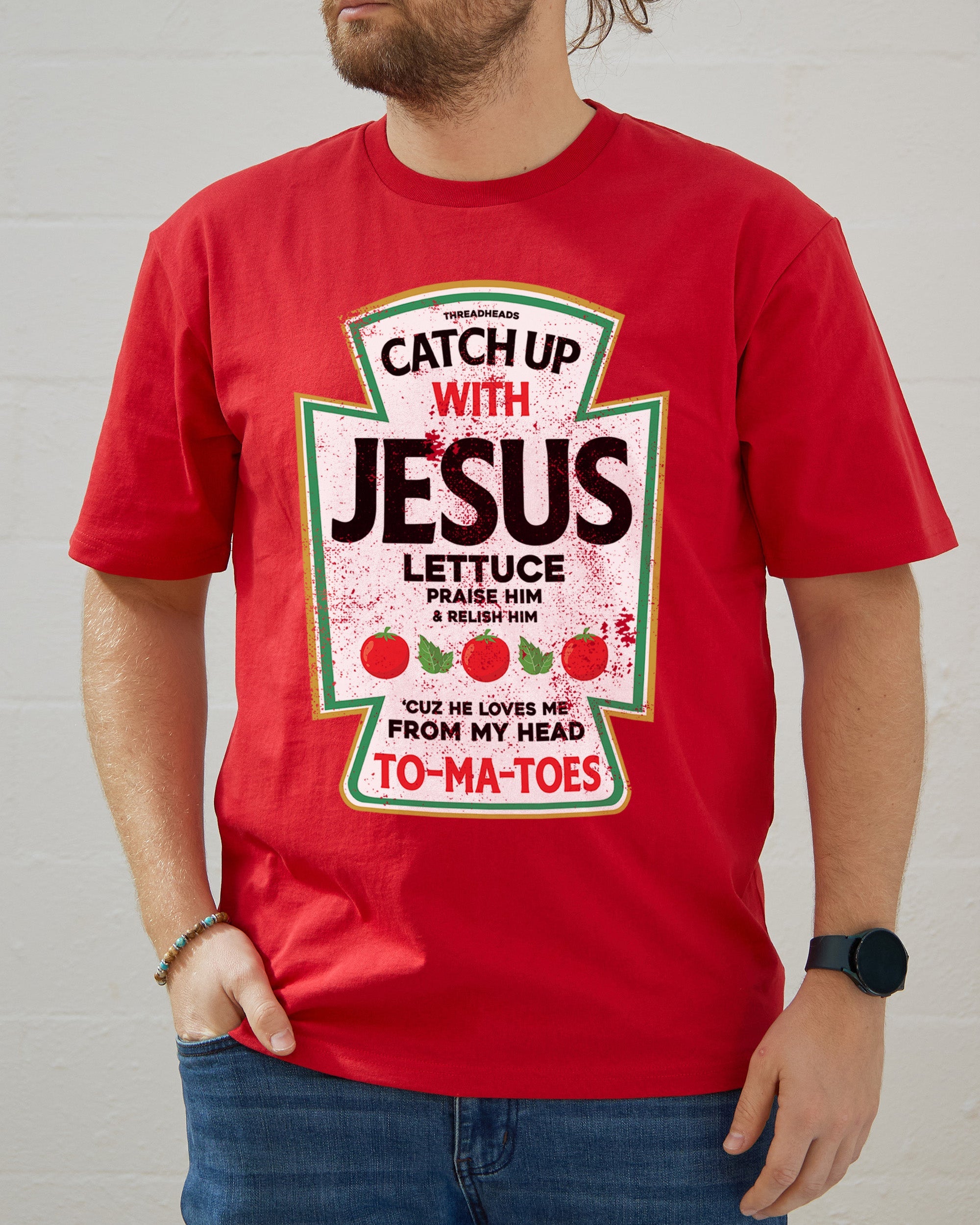 Catch Up with Jesus T-Shirt Australia Online Red