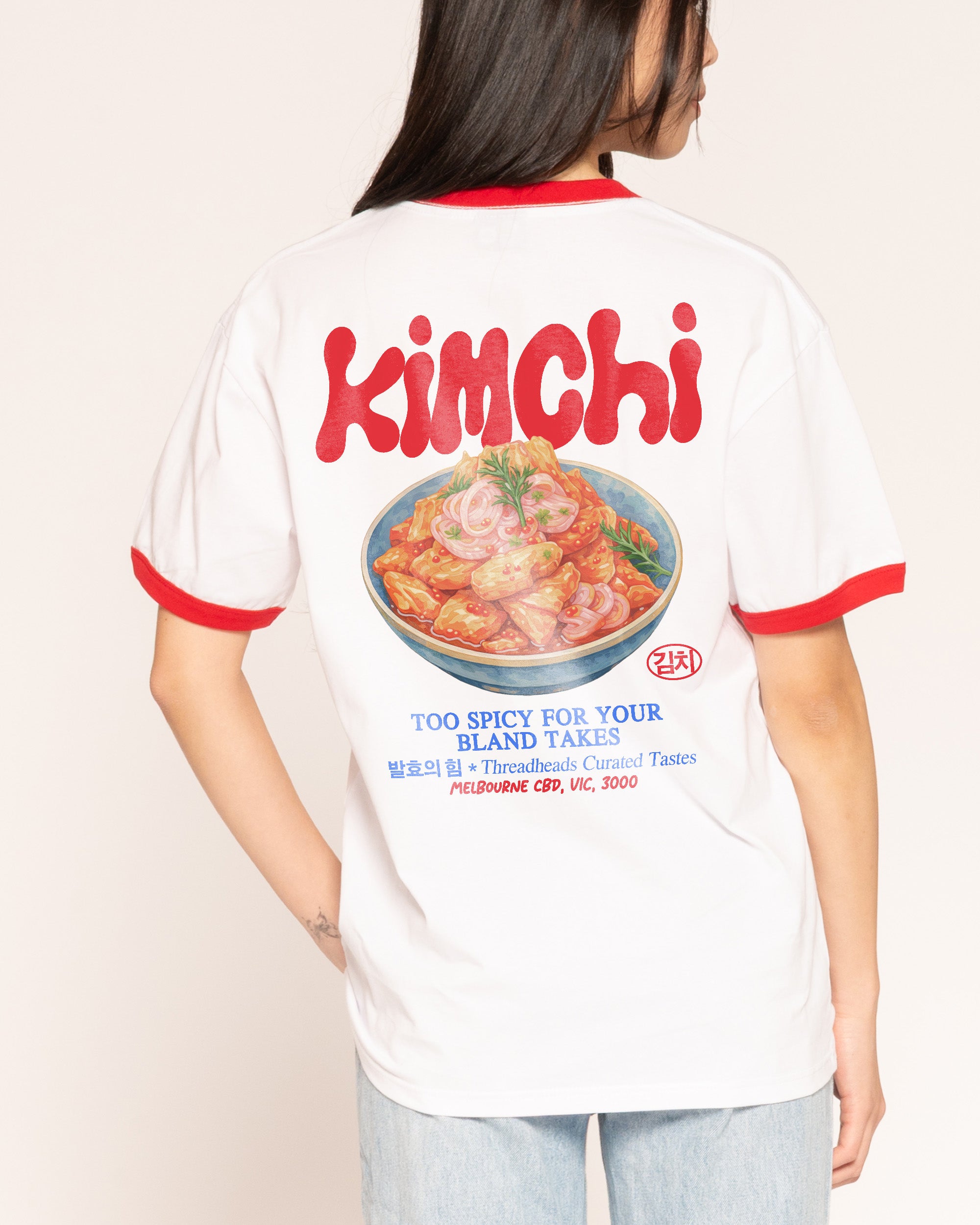 Kimchi Red Ringer T-Shirt