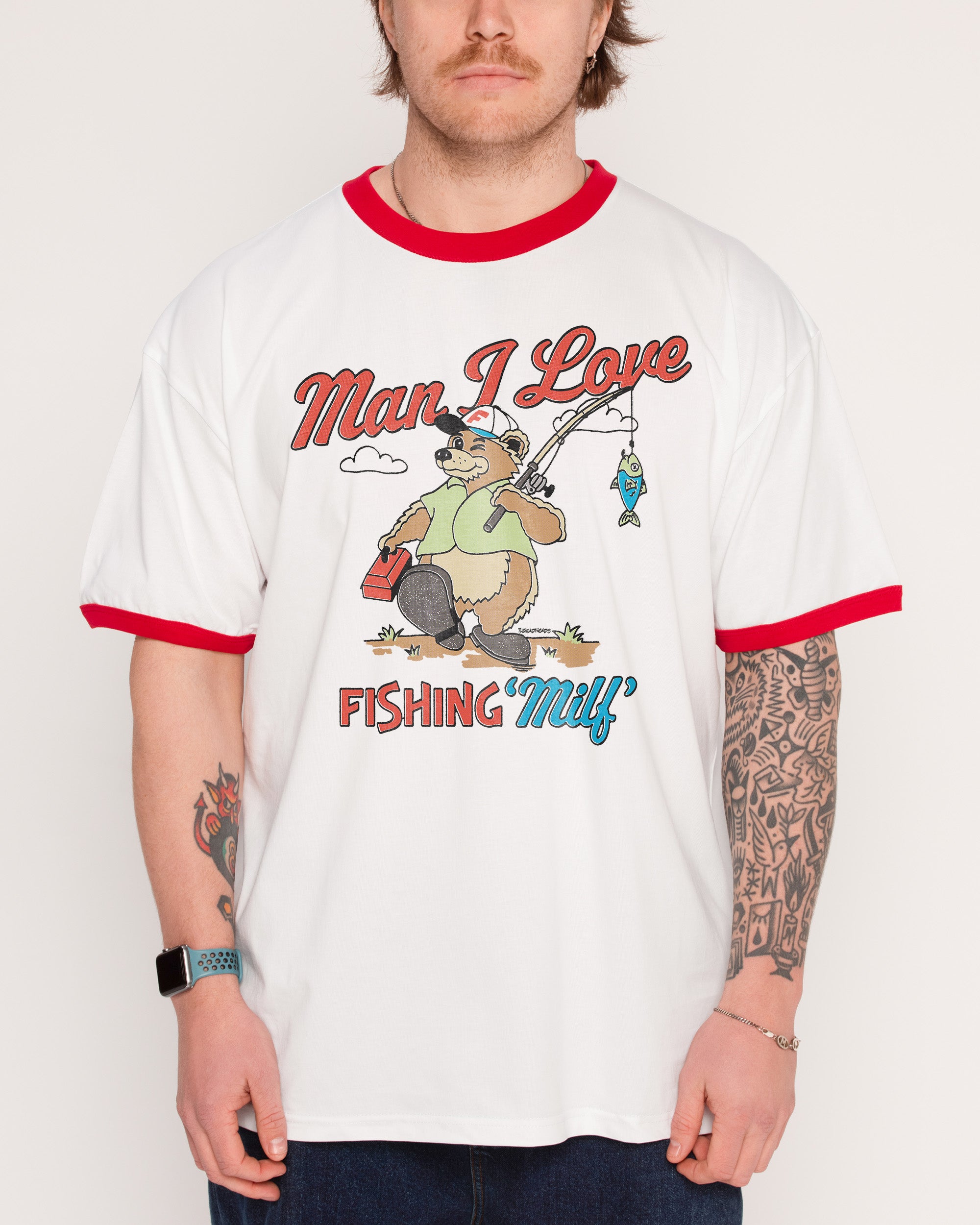 MILF Fishing Red Ringer T-Shirt