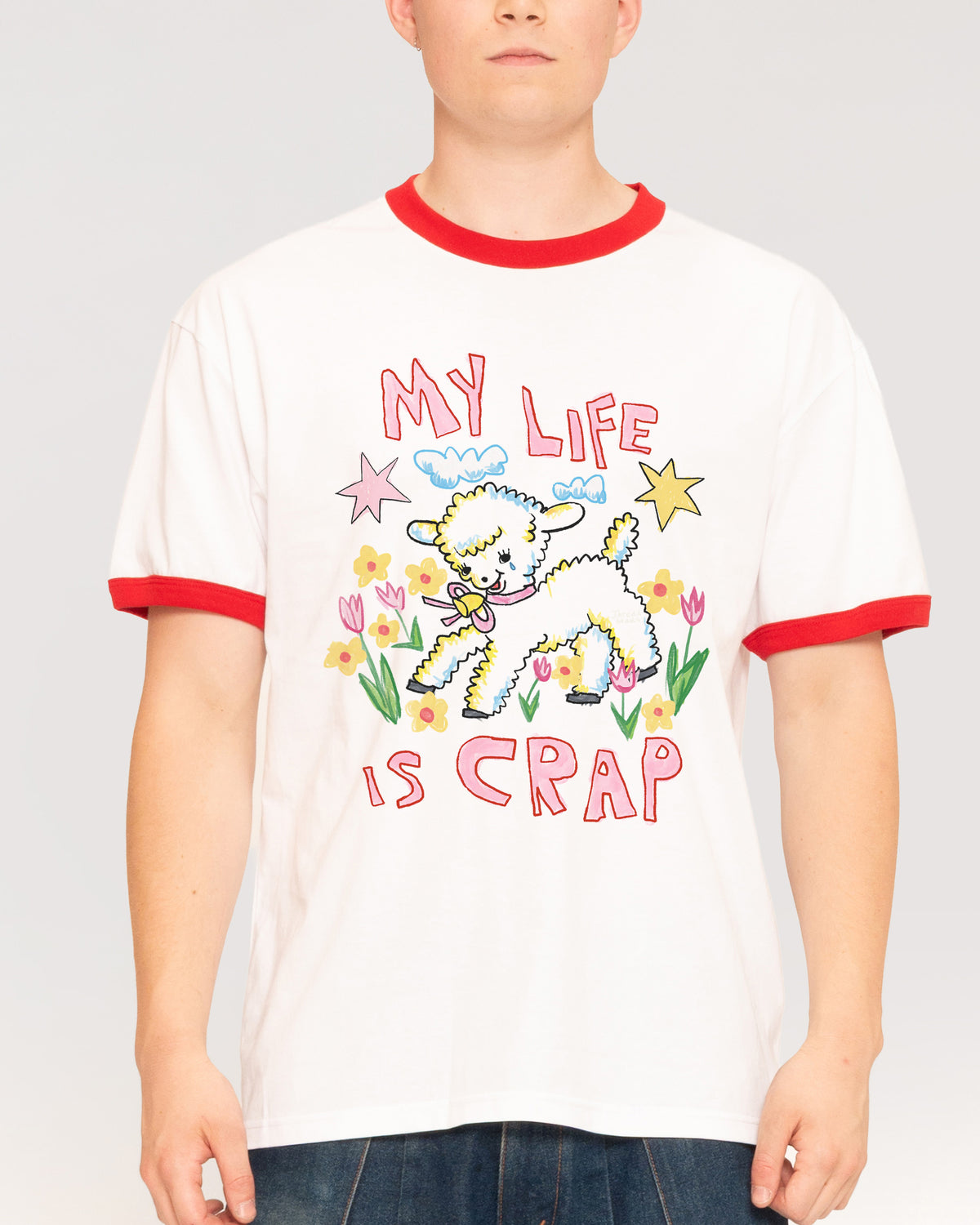 My Life is Crap Red Ringer T-Shirt