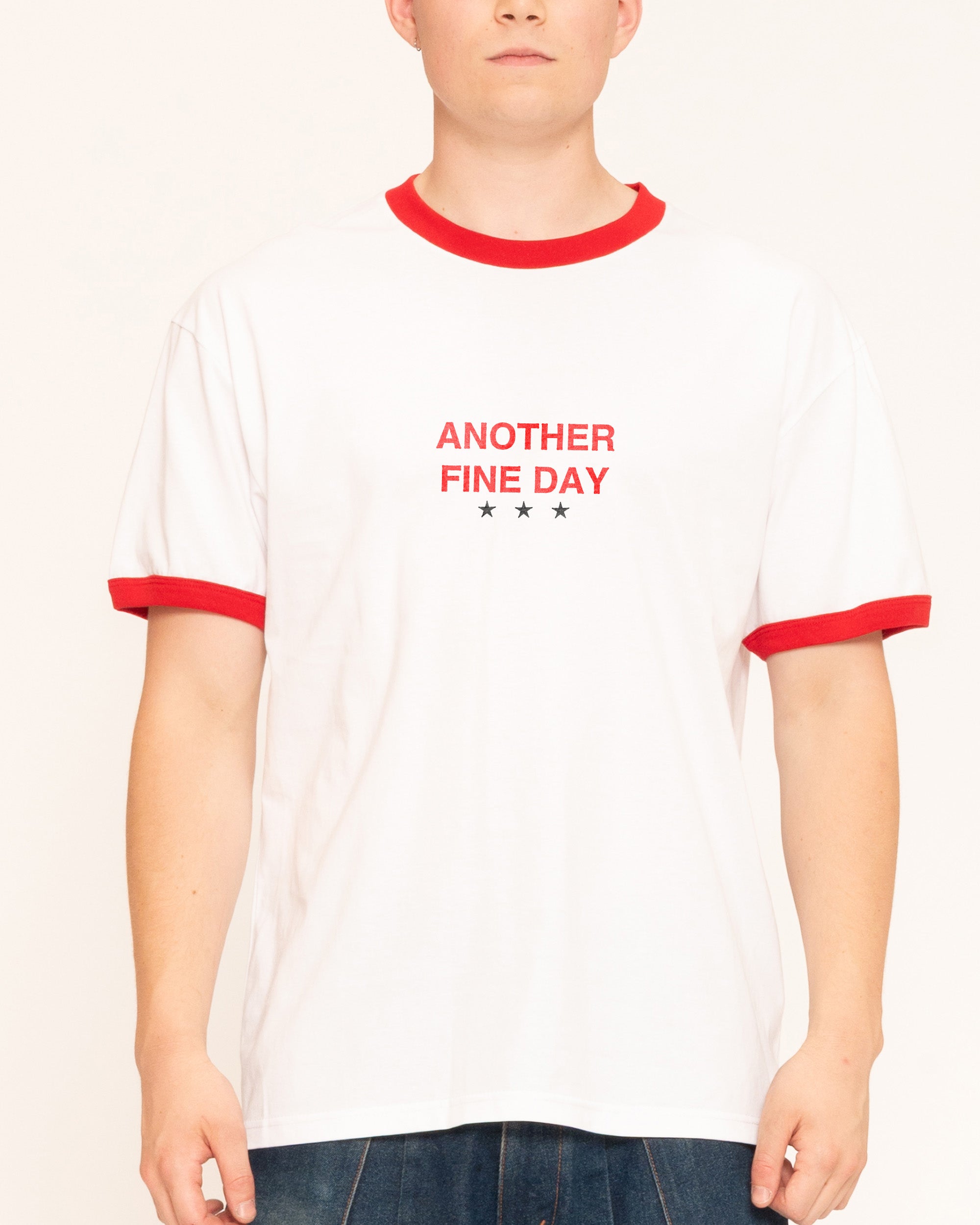 Another Fine Day Ruined Red Ringer T-Shirt