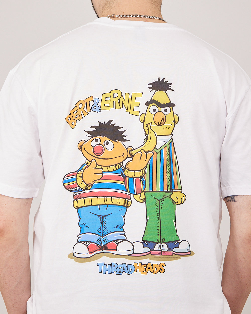 Bert And Ernie Driving Me Bananas T-Shirt Australia Online #colour_white